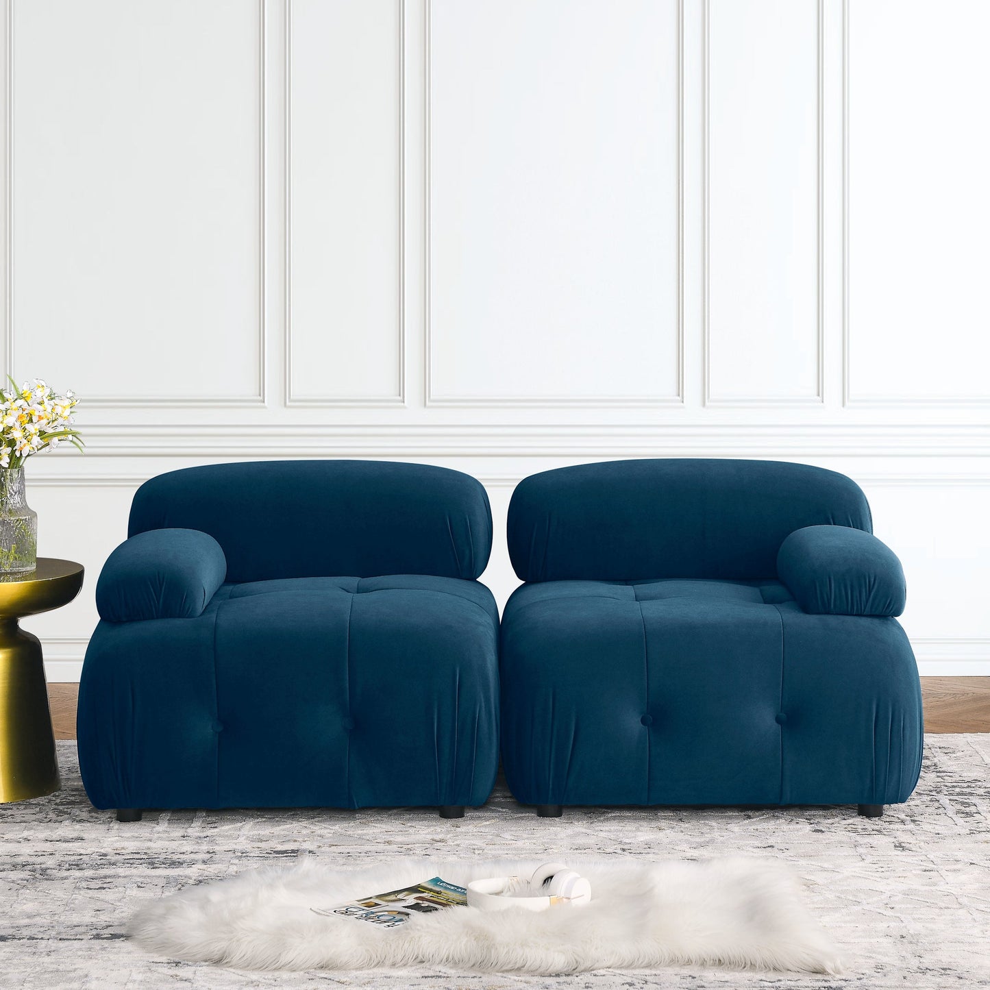 Modular Sectional Sofa, Button Tufted Designed and DIY Combination