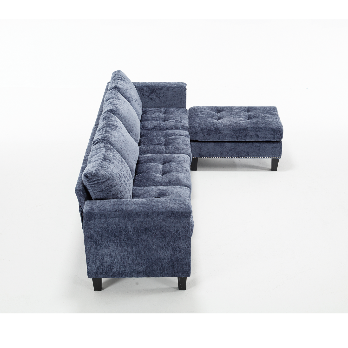 5 Seat Modular Sofa,with Storage Ottoman, Convertible Sectional Sofa, L Shaped Couch , Reversible Chaise ,Riveted Sofa