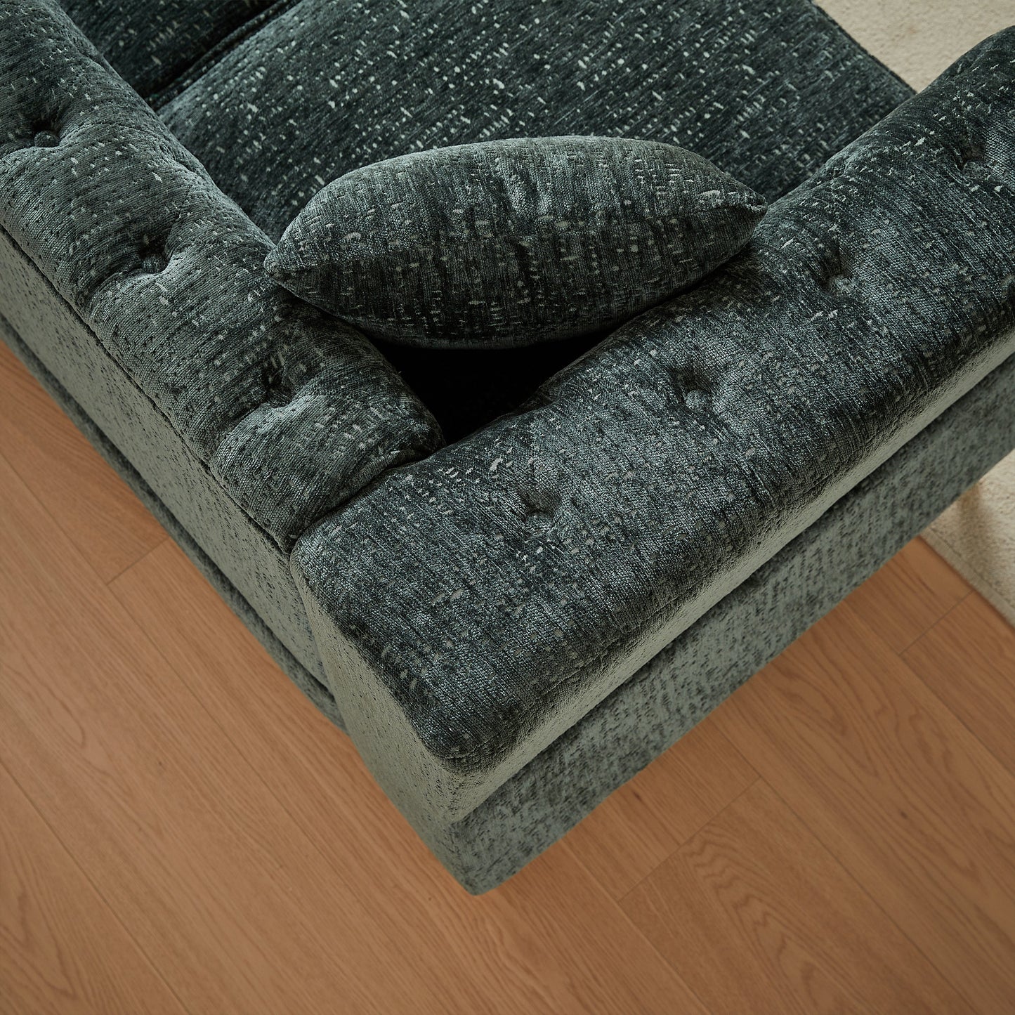 81.5-Inch Chenille Corner Sofa , L-Shaped Sectional Couch, 5-Seater Corner Sofas With 3 Cushions for Living Room, Bedroom