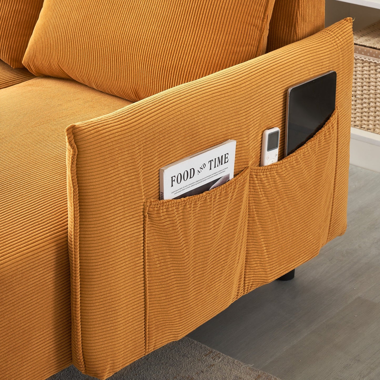 79.50 Inches Long, Velvet Sofa Fabric, With Three Matching Pillows and Spacious and Comfortable Seats