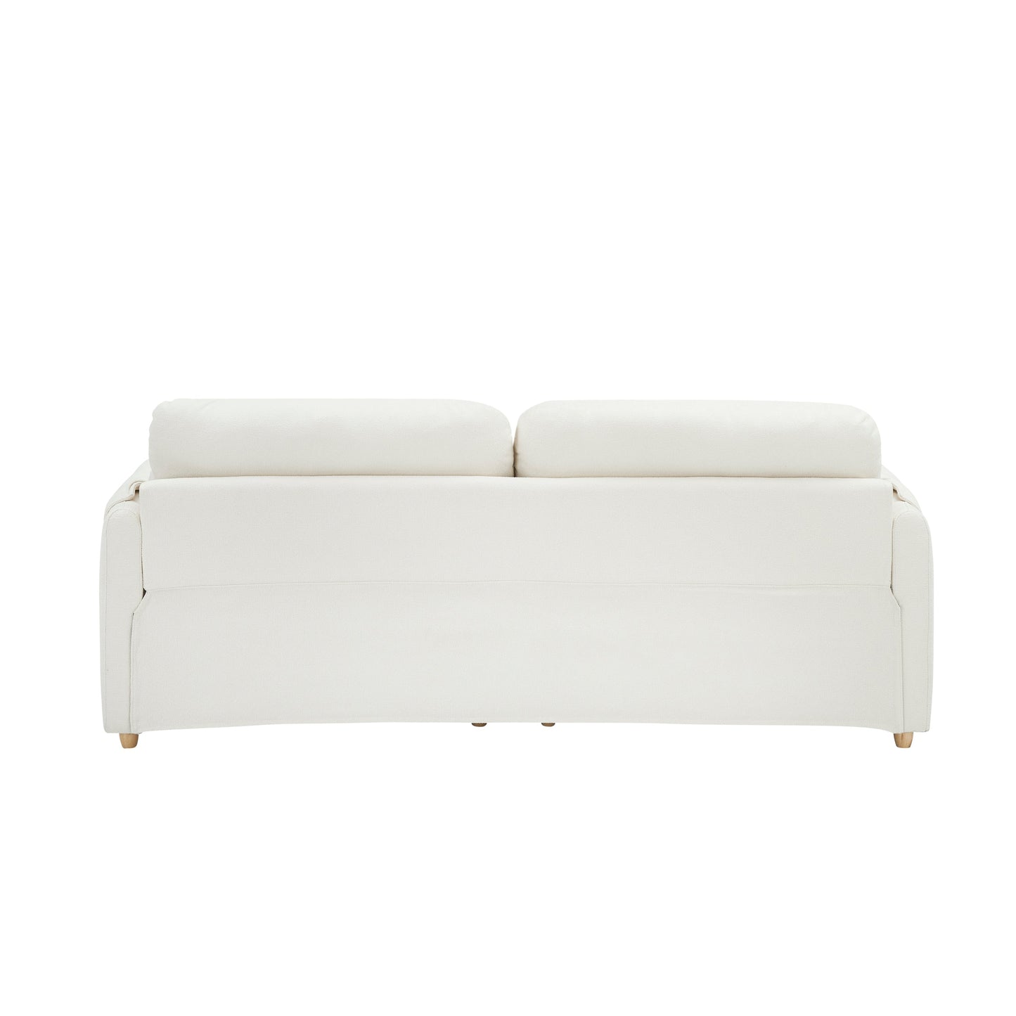 79.50 Inches Long, Teddy Cotton Linen Sofa Fabric, With Metal Conical Long Legs, Metal Strip Matching, Stylish