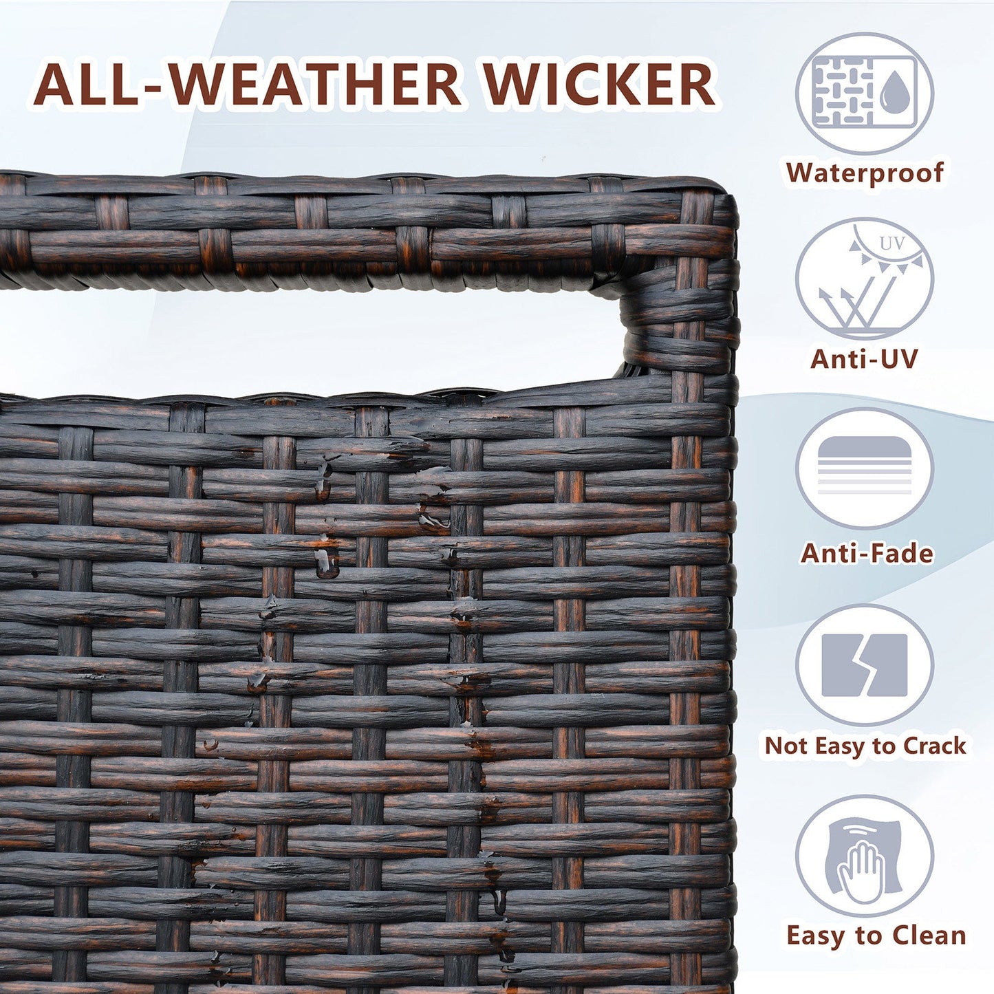 Outdoor Recliner Chair; Automatic Adjustable Wicker Lounge Recliner Chair With 5.12'' Thicken Cushion