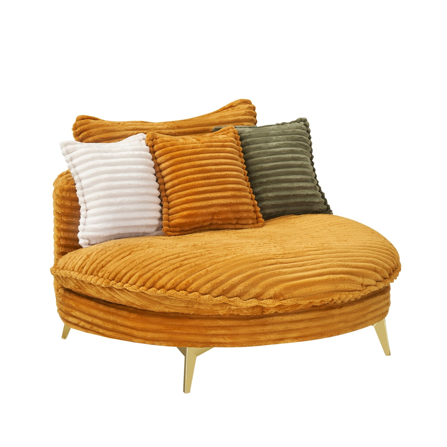 65.00 Inches Long, Corduroy Sofa Fabric, With Three Matching Pillows and Two Spacious and Comfortable Seats