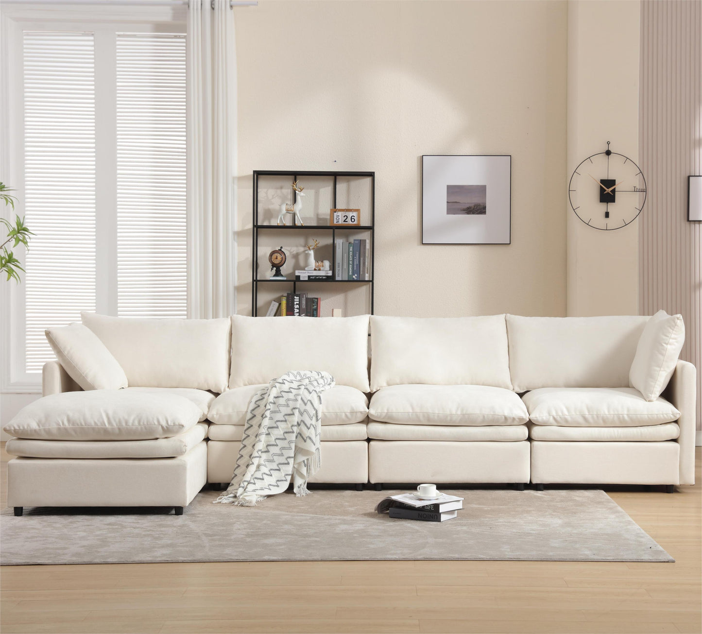 Modern U-Shaped Sectional Sofa ,5-Seat Sofa ,Sleeper Sofa Couch With Chaise Lounge for Living Room,Apartment,Upholstere