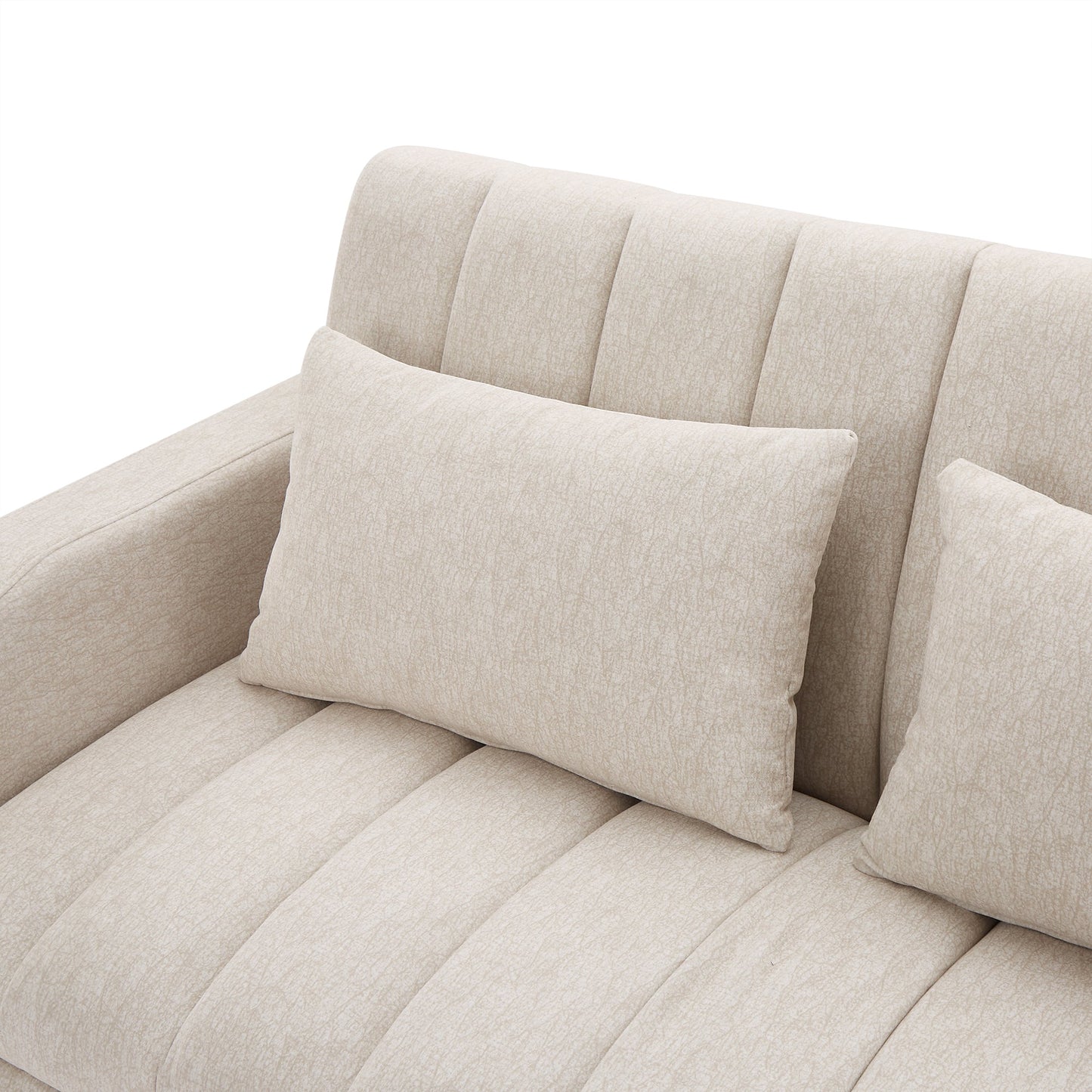 55.9" Convertible Sofa Bed Loveseat Sofa With Three USB Ports, Two Side Pockets, Two Cup Holders