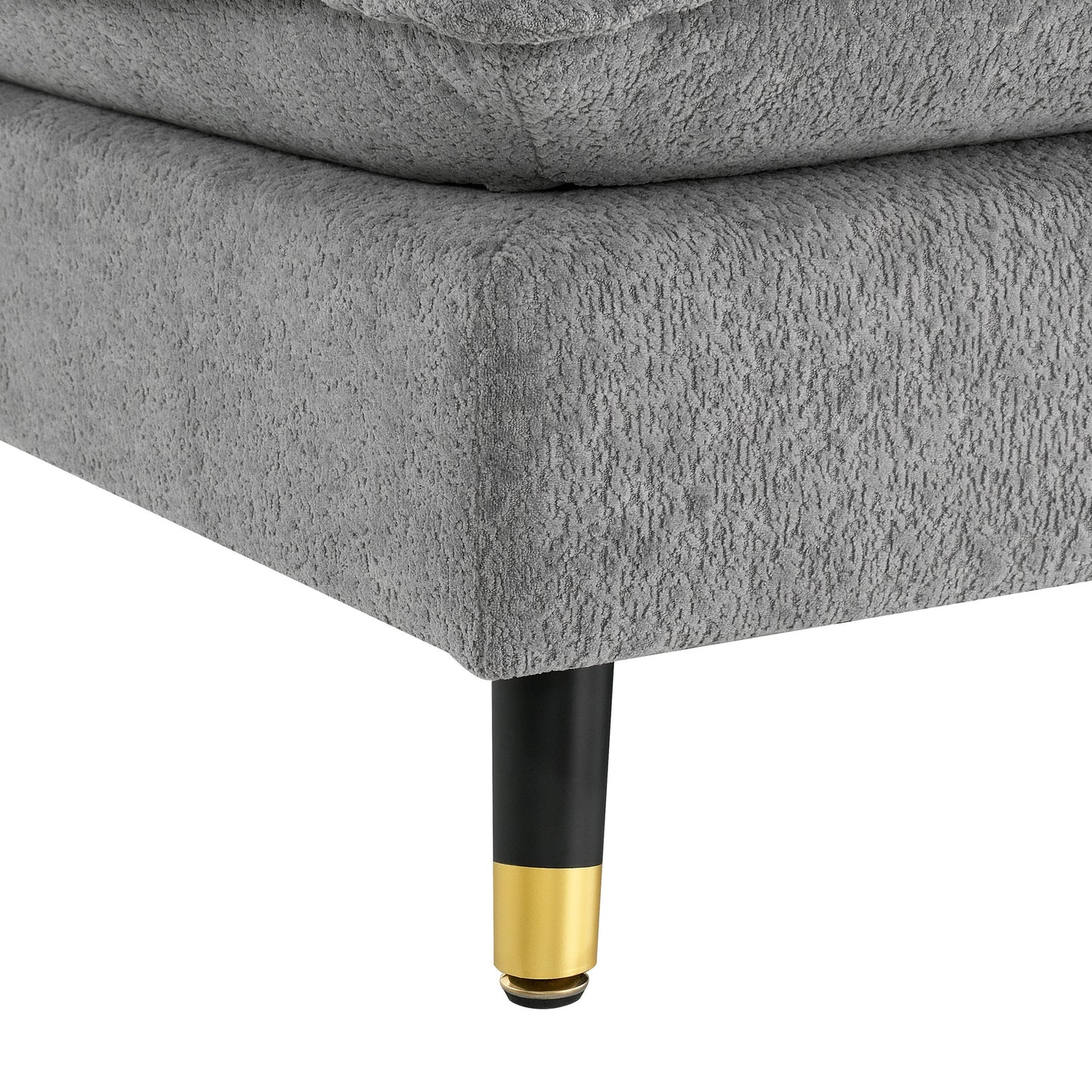 106*66.5" L Shaped Convertible Sectional Sofa,4 Seat Tufted Couch Set With Two-Tone Adjust Legs,Cloud Chenille Fabric