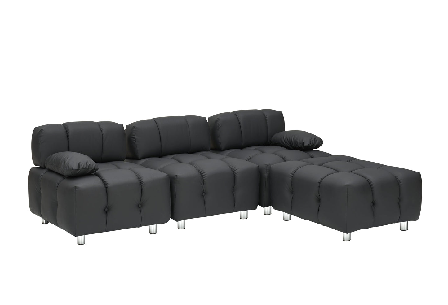 A 90.60-Inch Technology Cloth Black Sofa, Waterproof, Stain and Cat Scratch Resistant, Can Comfortably Sit