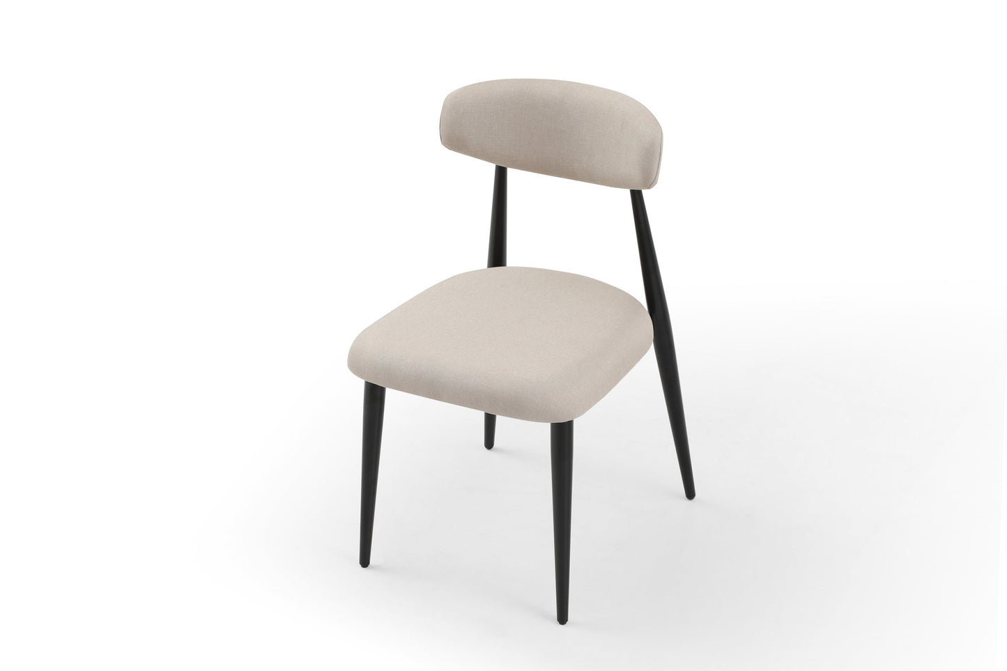 Dining Chairs Set of 4, Upholstered Chairs With Metal Legs for Kitchen Dining Room Light Grey