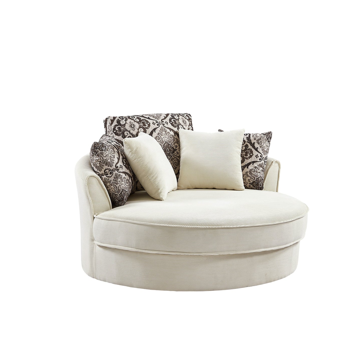 Swivel Accent Barrel Chair With 5 Movable Pillow 360 Degree Swivel Round Sofa Chair for Living Room,Bedroom, Hotel