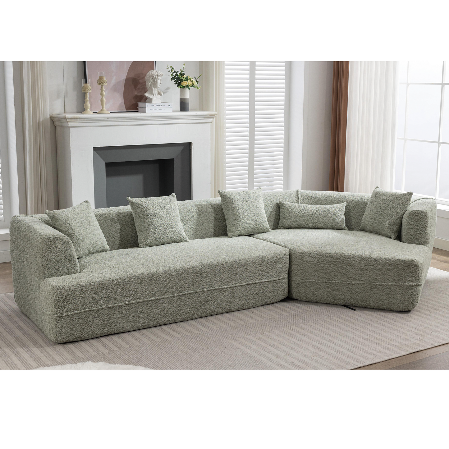 Modular Sofa , Modern Minimalist Style Sofa, Upholstered , Free Combination, Round Fiber Fabric, Anti-Wrinkle Fabric