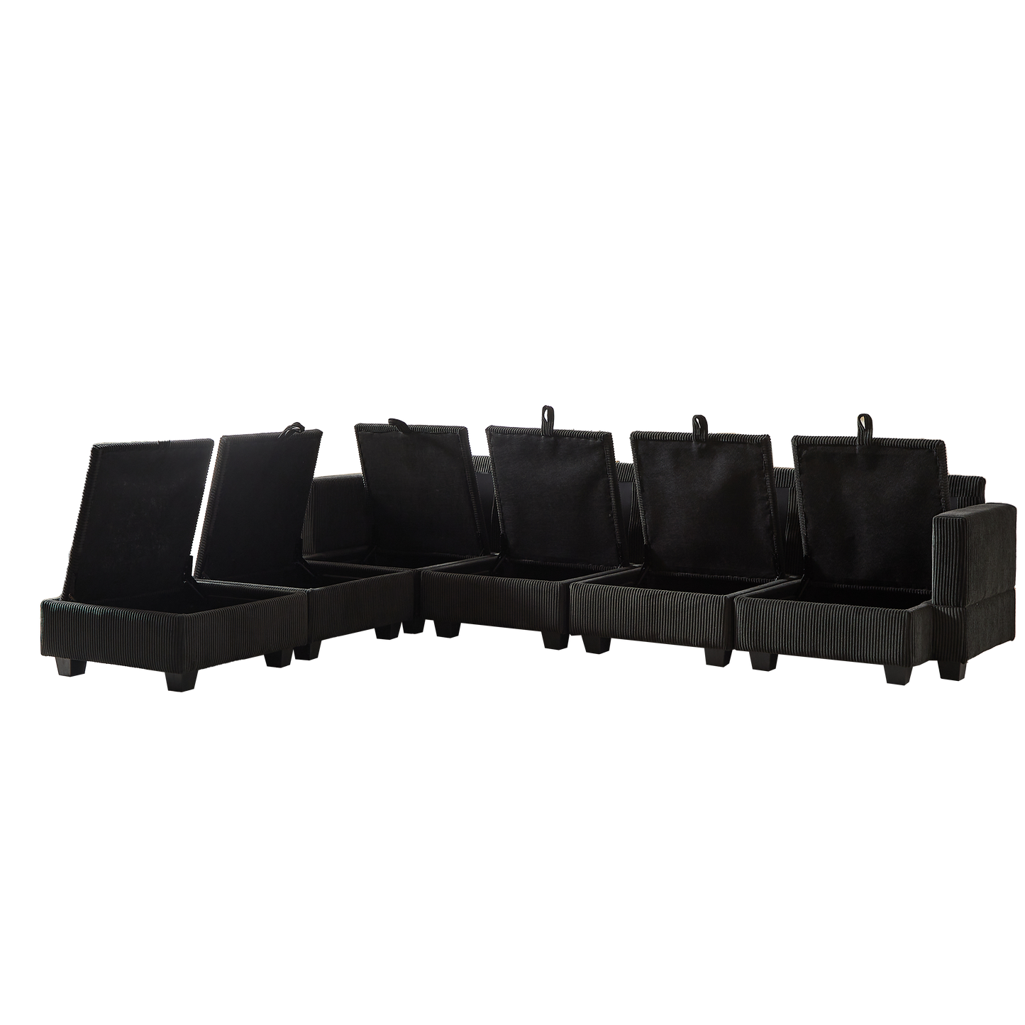 113.5'' Modular Sectiona Corduroy Sofa, Sectional Couches for Living Room U Shaped Sectional Couch With Storage Ottoman