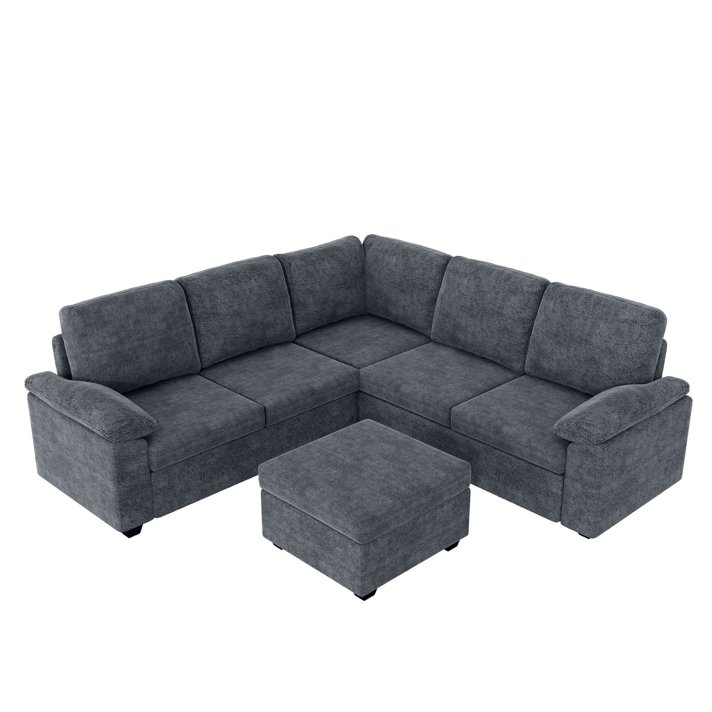 84*84" Modern Velvet Sectional Sofa Set,Large U Shaped Upholstered Corner Couch With Ottoman,Armrest Pillow