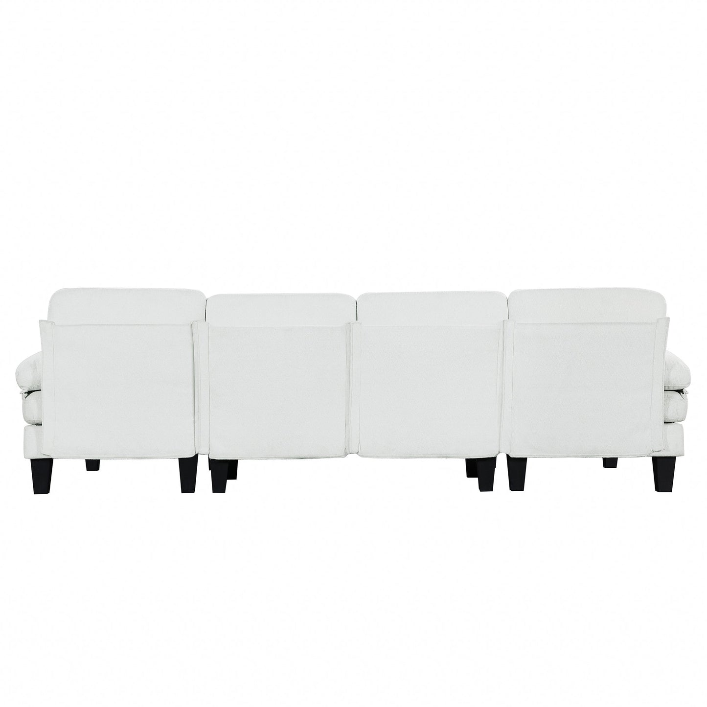 112*56" Granular Velvet Sofa,U-Shaped Couch With Oversized Seat,6-Seat Sofa Bed With Double Chaise,Comfortable and Spacious