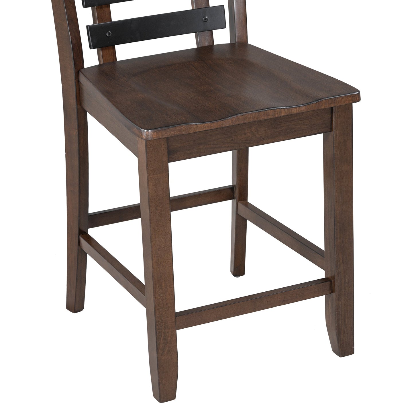 Counter Height 5-Piece Dining Table Set With Faux Marble Tabletop, Solid Wood Table Set With Storage Cabinet and Drawer