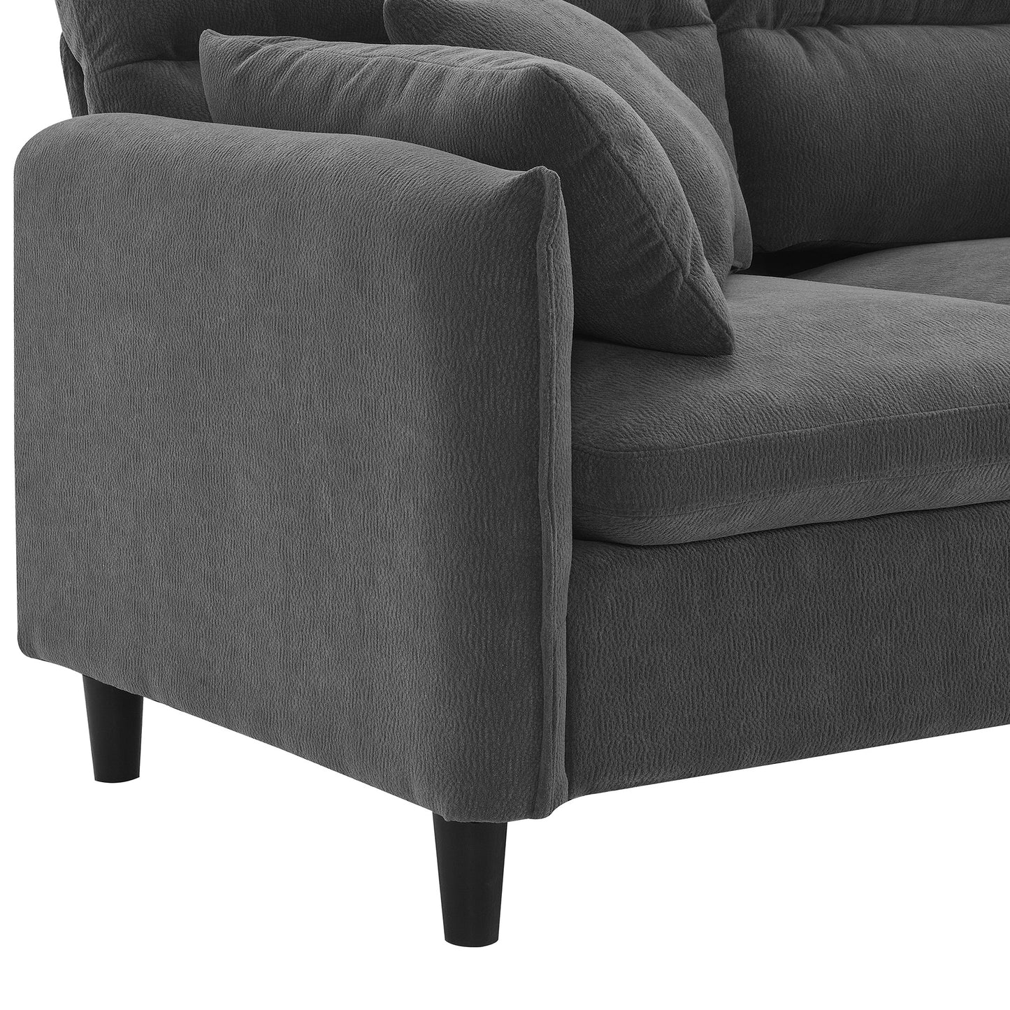 110*62" Modern Convertible Sectional Sofa,L-Shaped Reversible Couch Set With Free Pillows,5 Seat Cloud Chenille Indoor