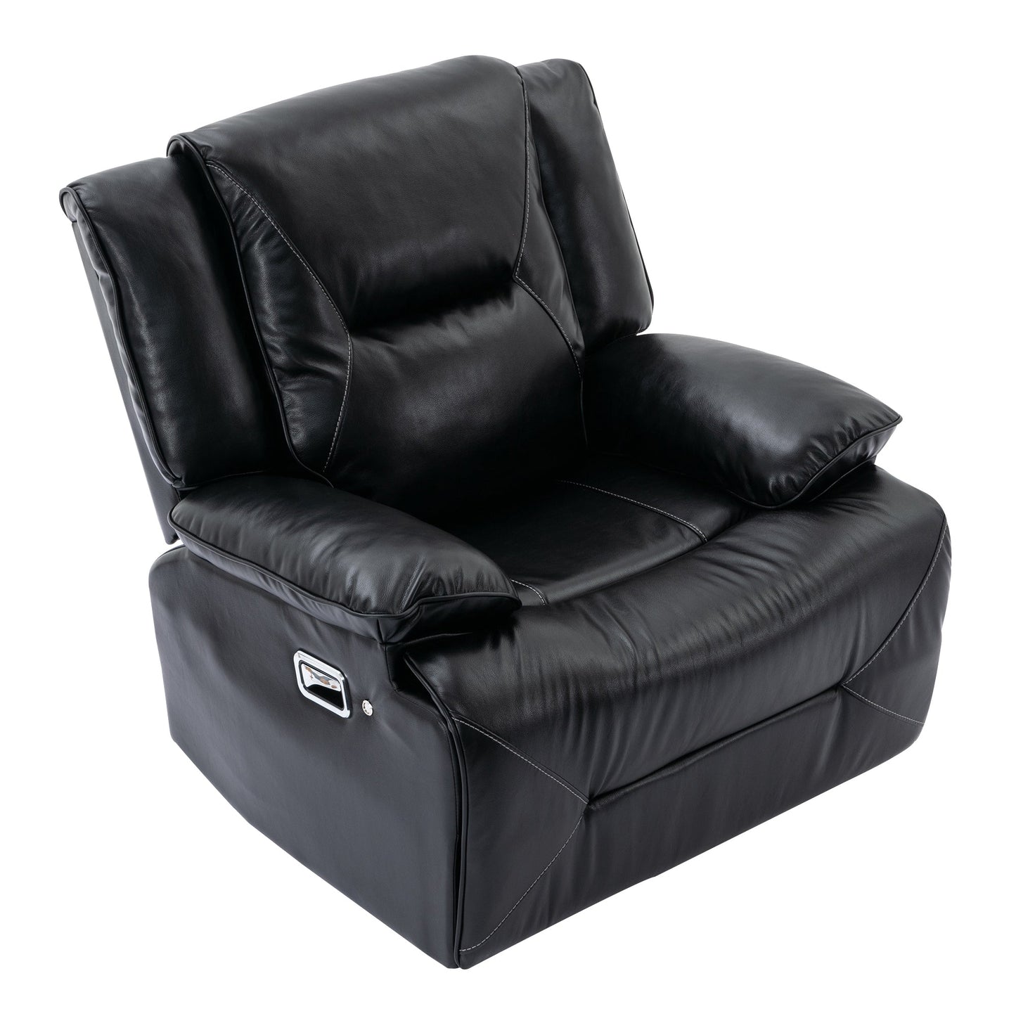 360° Swivel and Rocking Home Theater Recliner Manual Recliner Chair With a LED Light Strip for Living Room,Bedroom