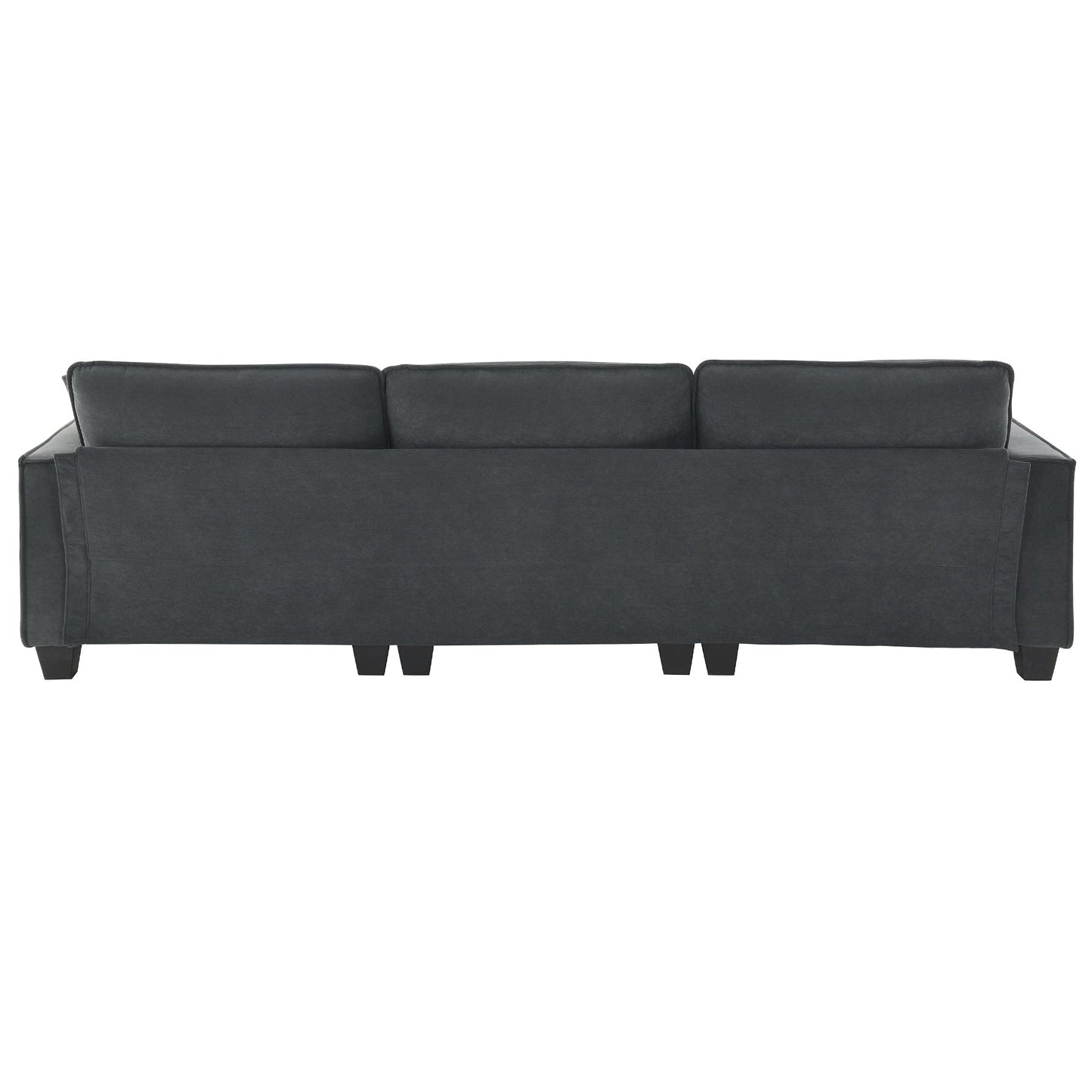 100*59" Modern Convertible Sectional Sofa,L-Shaped Reversible Couch Set With Free Pillows,4 Seat Suede Velvet Sleeper Sofa