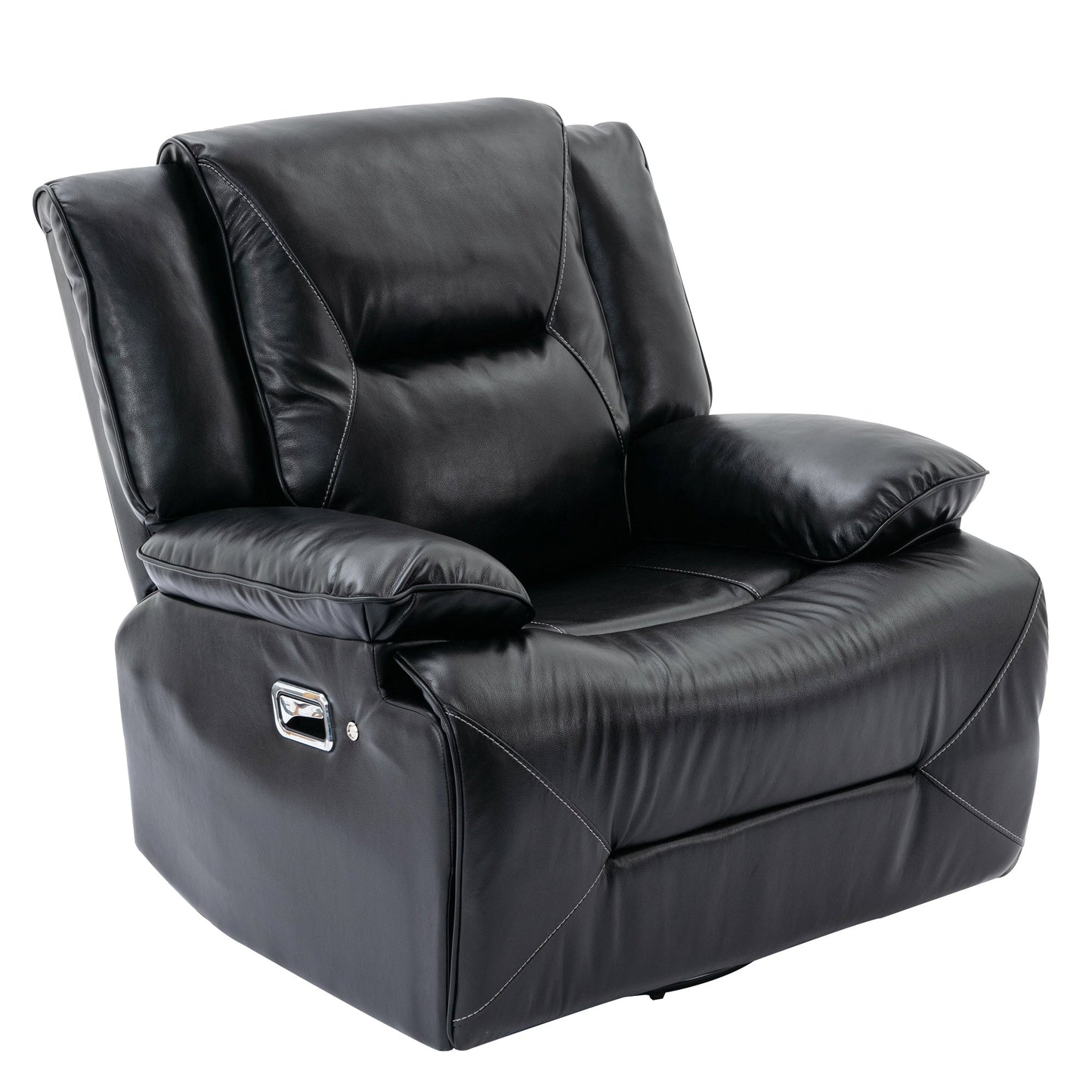 360° Swivel and Rocking Home Theater Recliner Manual Recliner Chair With a LED Light Strip for Living Room,Bedroom