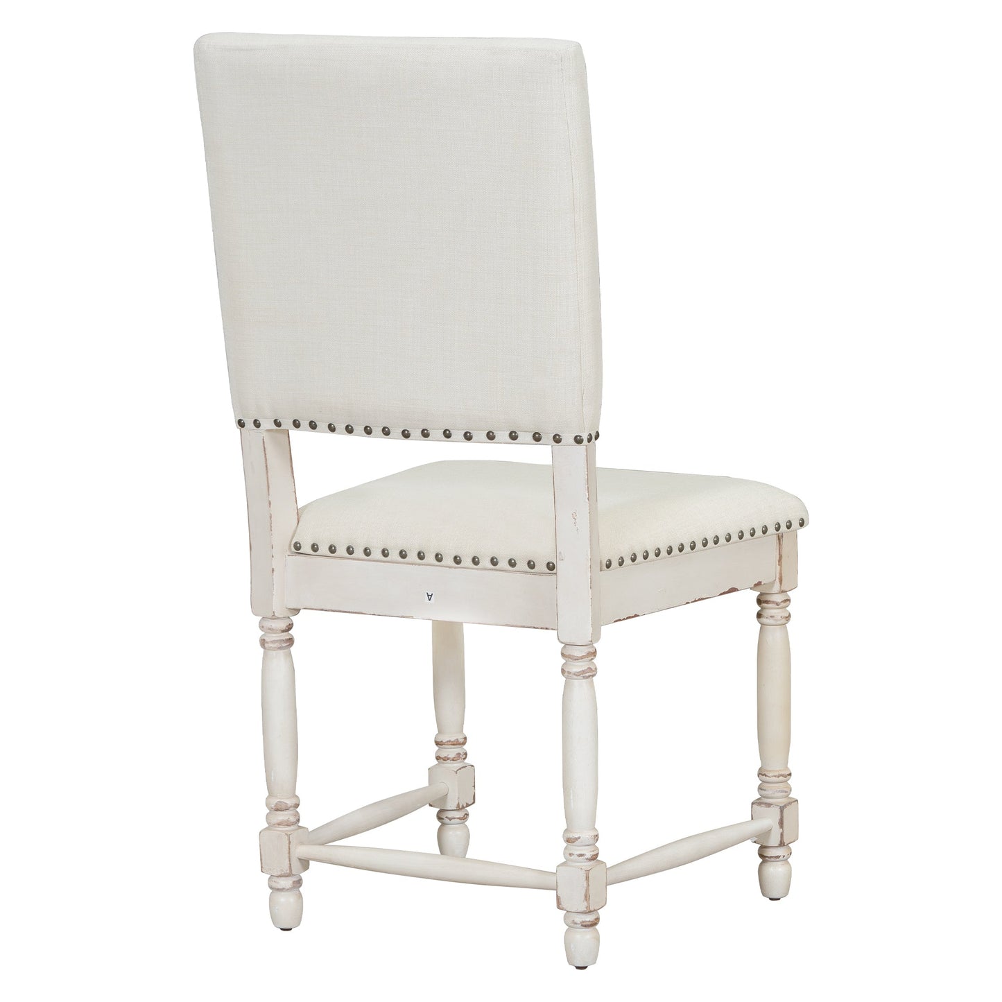 Vintage Traditional 2-Piece Upholstered Dining Chairs With Padded Backs, Cream