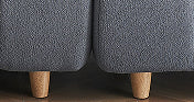 120 Inches Long, Teddy Sofa Fabric, With Spacious and Comfortable Seats, for Apartment Office Living Room -Gray