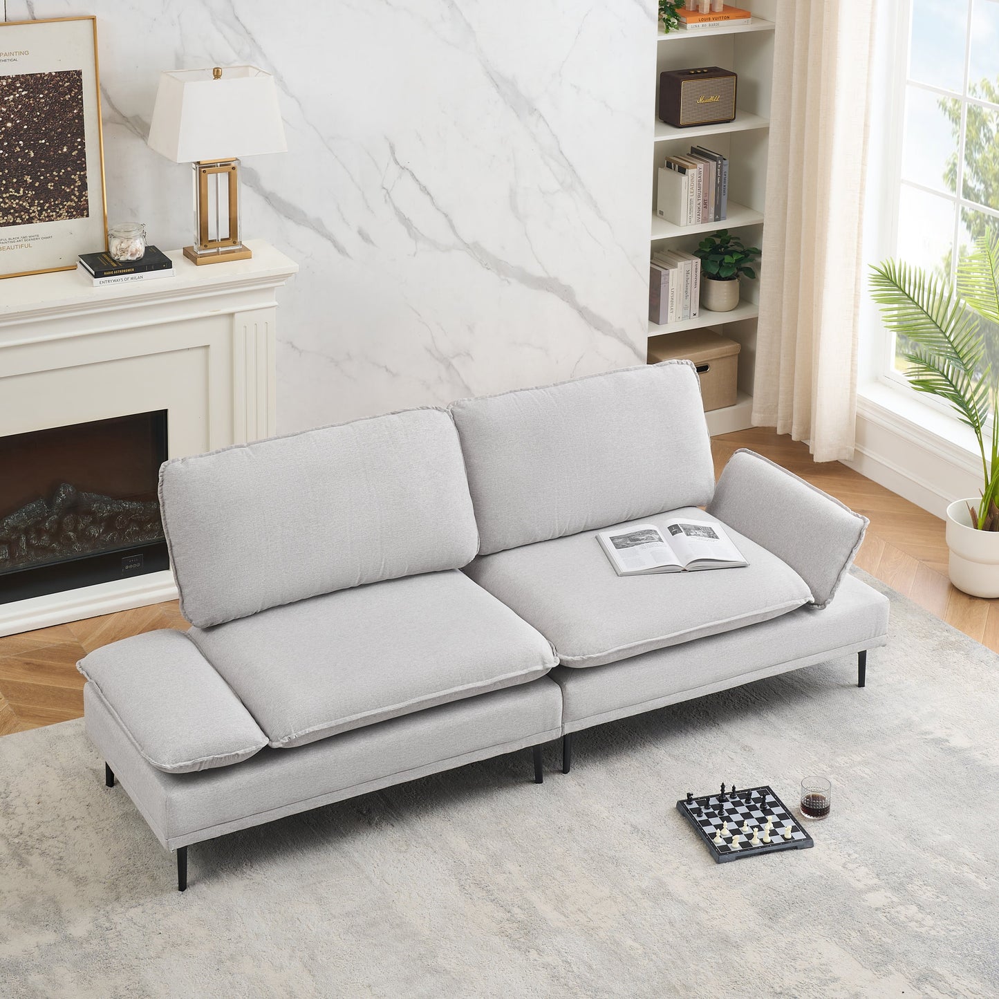 Woven in 89 Inch Wide Cotton and Linen, the Light Grey Elegance Exquisite