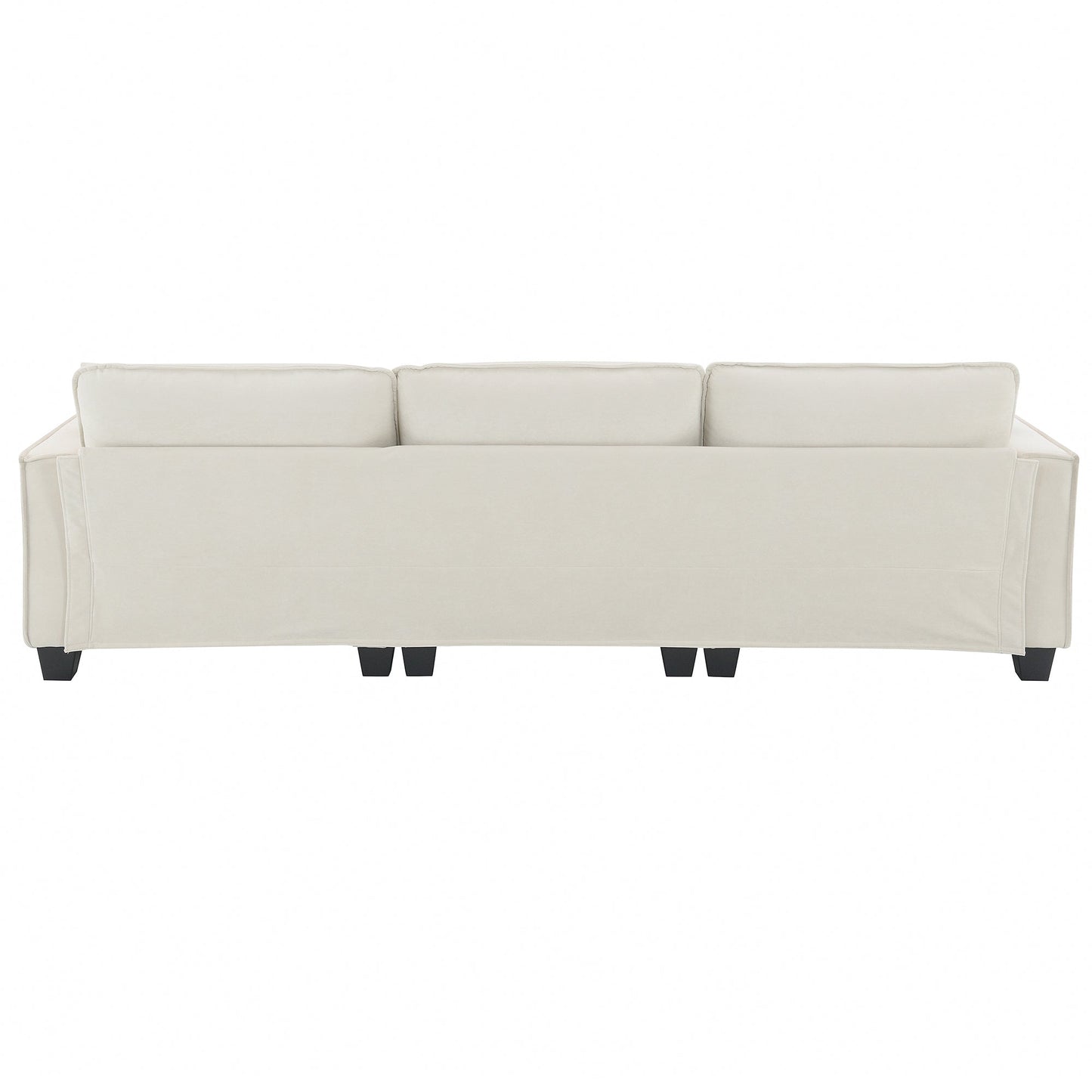 100*59" Modern Convertible Sectional Sofa,L-Shaped Reversible Couch Set With Free Pillows,4 Seat Suede Velvet Sleeper Sofa