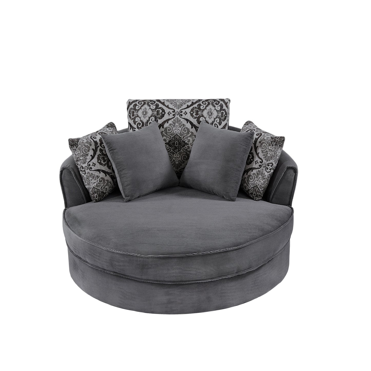 Swivel Accent Barrel Chair With 5 Movable Pillow 360 Degree Swivel Round Sofa Chair for Living Room,Bedroom, Hotel