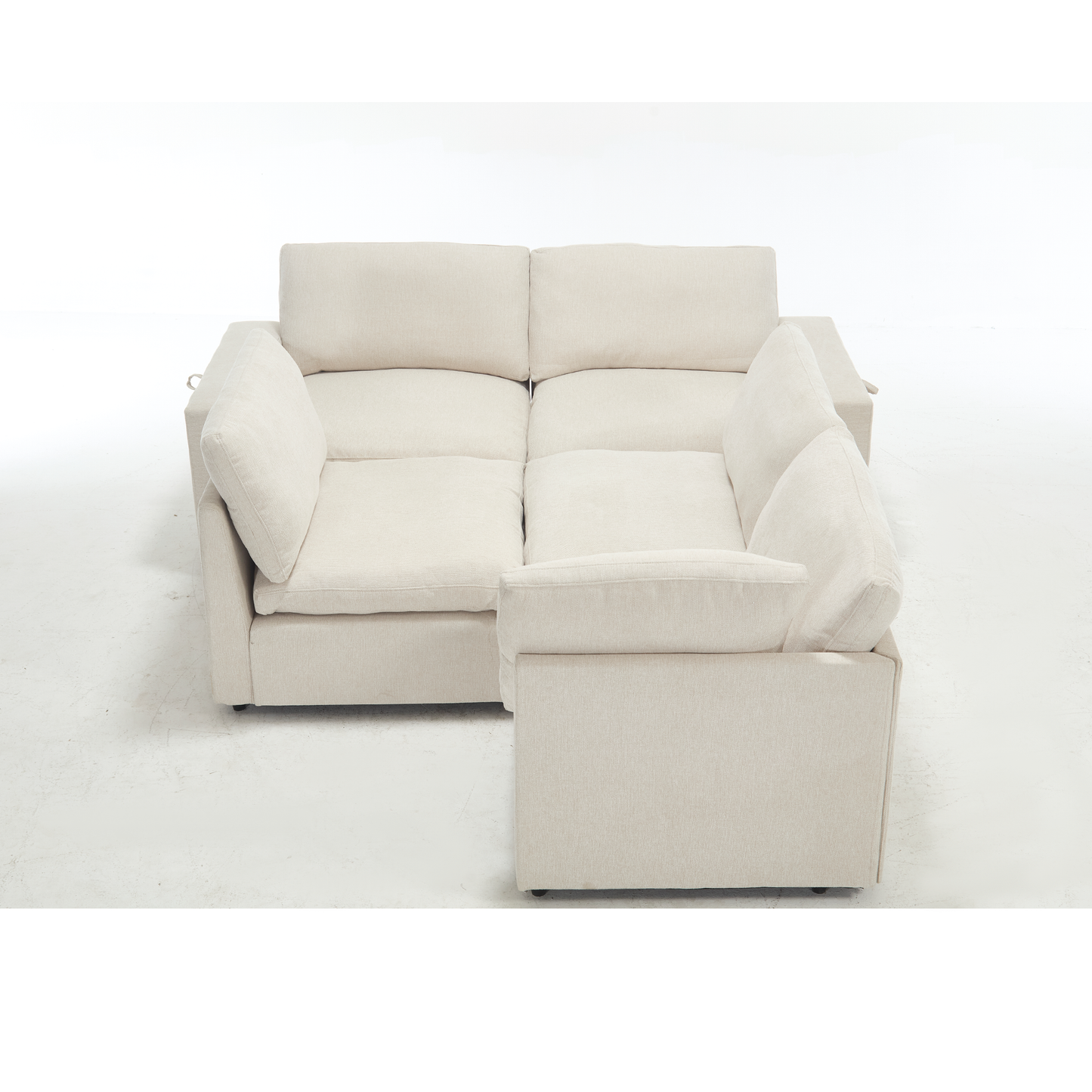 Sectional Couches for Living Room,Modular Couch,Wireless Charging Port & Cup Holders,5-Seat ,DIY Combination,L-Shaped Sofa
