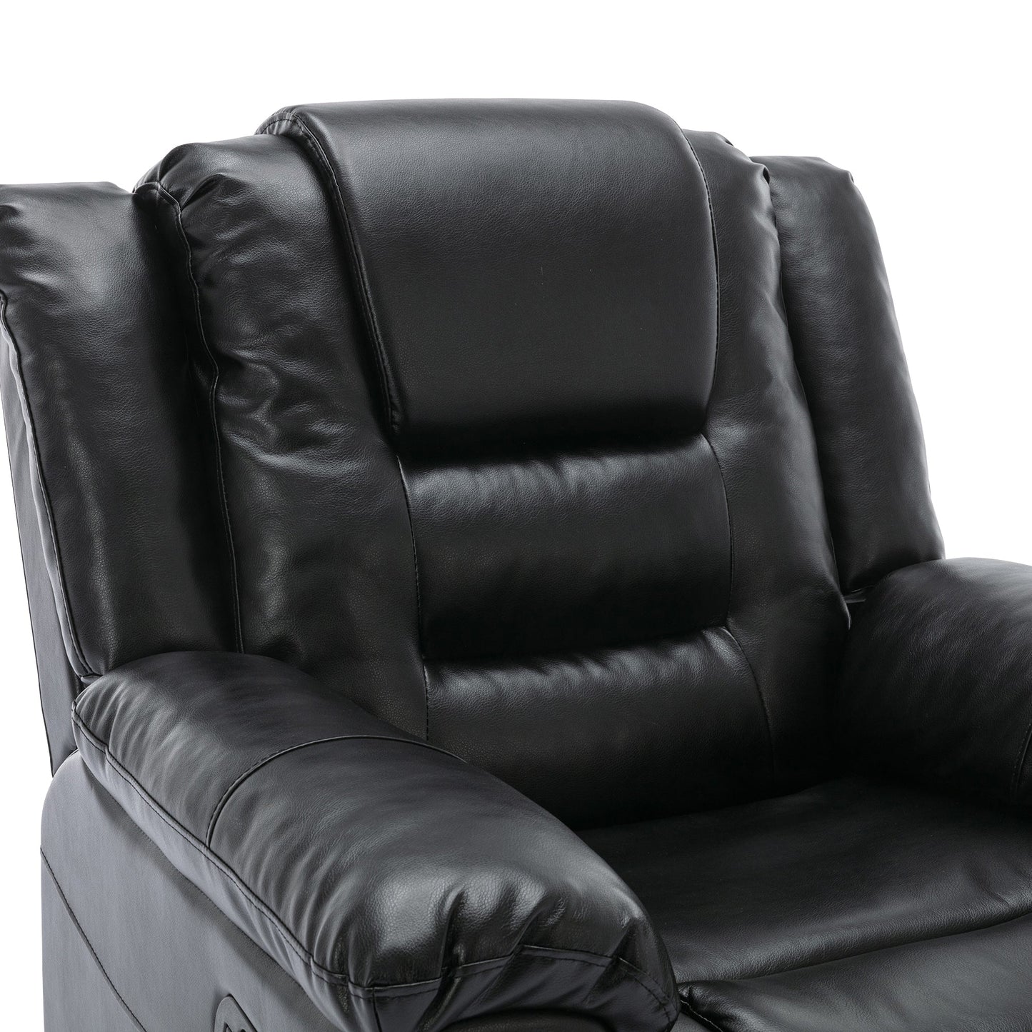 2 Seater Home Theater Recliner Manual Recliner Chair With a Storage Box and Two Cup Holders for Living Room,Bedroom, Black