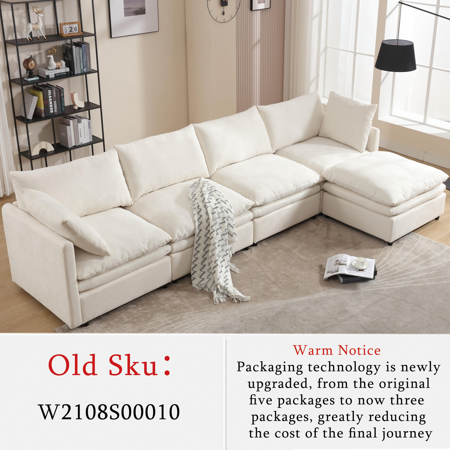Modern U-Shaped Sectional Sofa ,5-Seat Sofa ,Sleeper Sofa Couch With Chaise Lounge for Living Room,Apartment,Upholstere