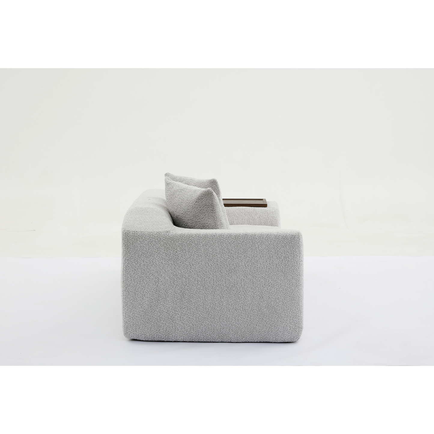 2 Piece Boucle Cloud Sofa Set, Upholstered Sofa Set, Modern 3 Seater and 2 Seater Sofa With MDF End Table for Living Room