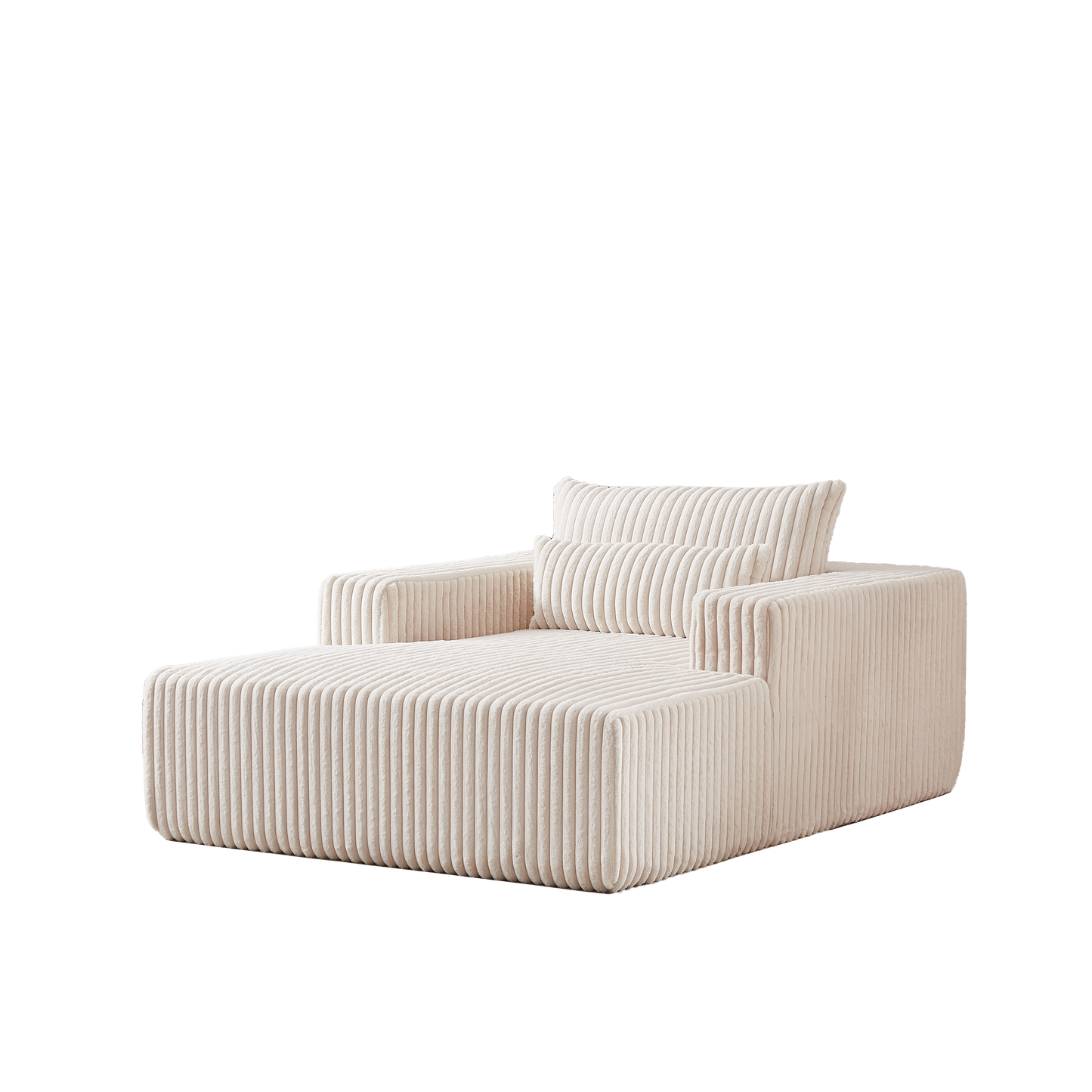 75-Inch Corduroy Sponge Sofa Lounge Chair,No Assembly Required,Fluffy Modern Sleeper Chair for Indoor Living Room Bedroom