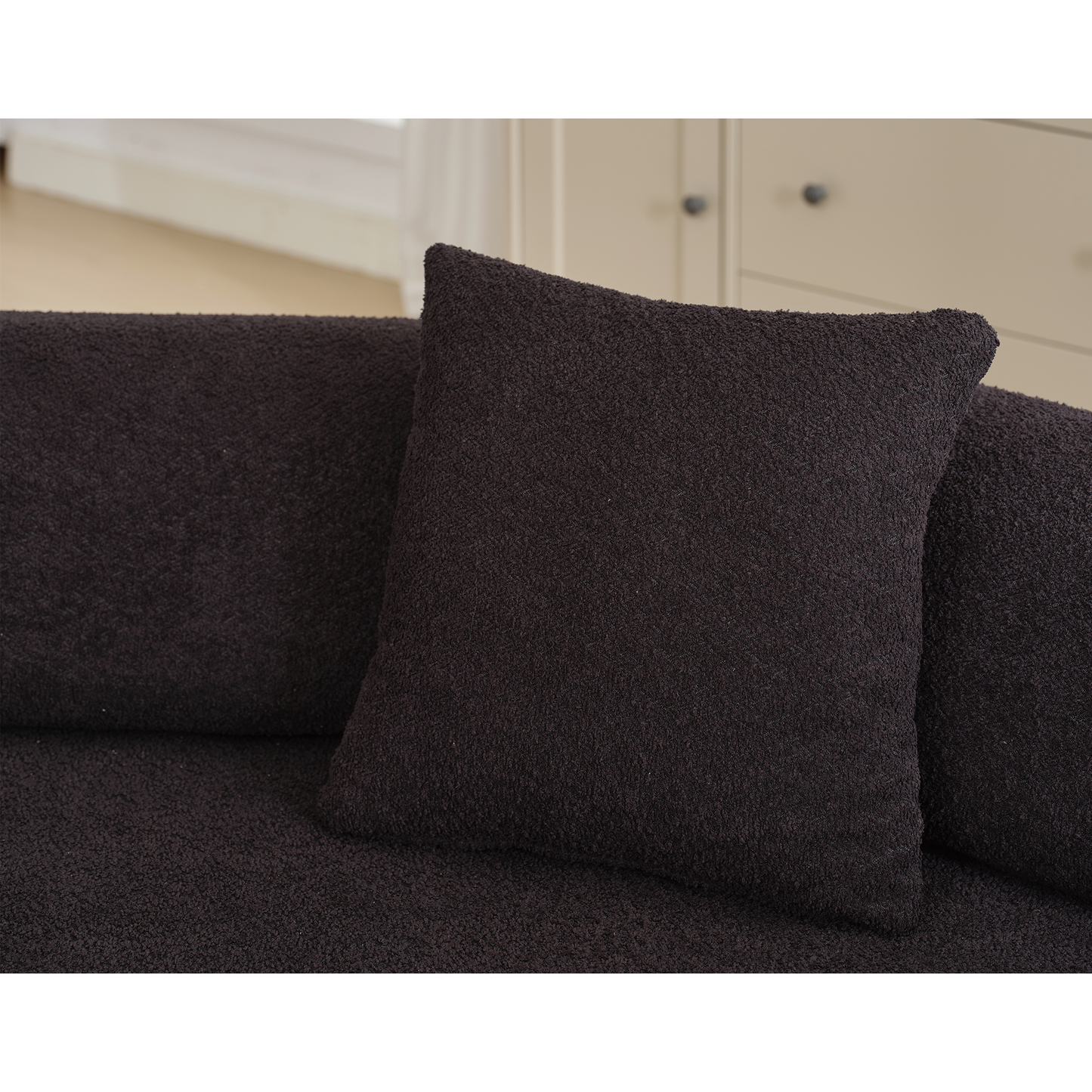 Modern Minimalist 140" L-Shape Couch ,No Assembly Required,Boucle,Modular Sofa ,Couch With Chaise,Free Combination Foam
