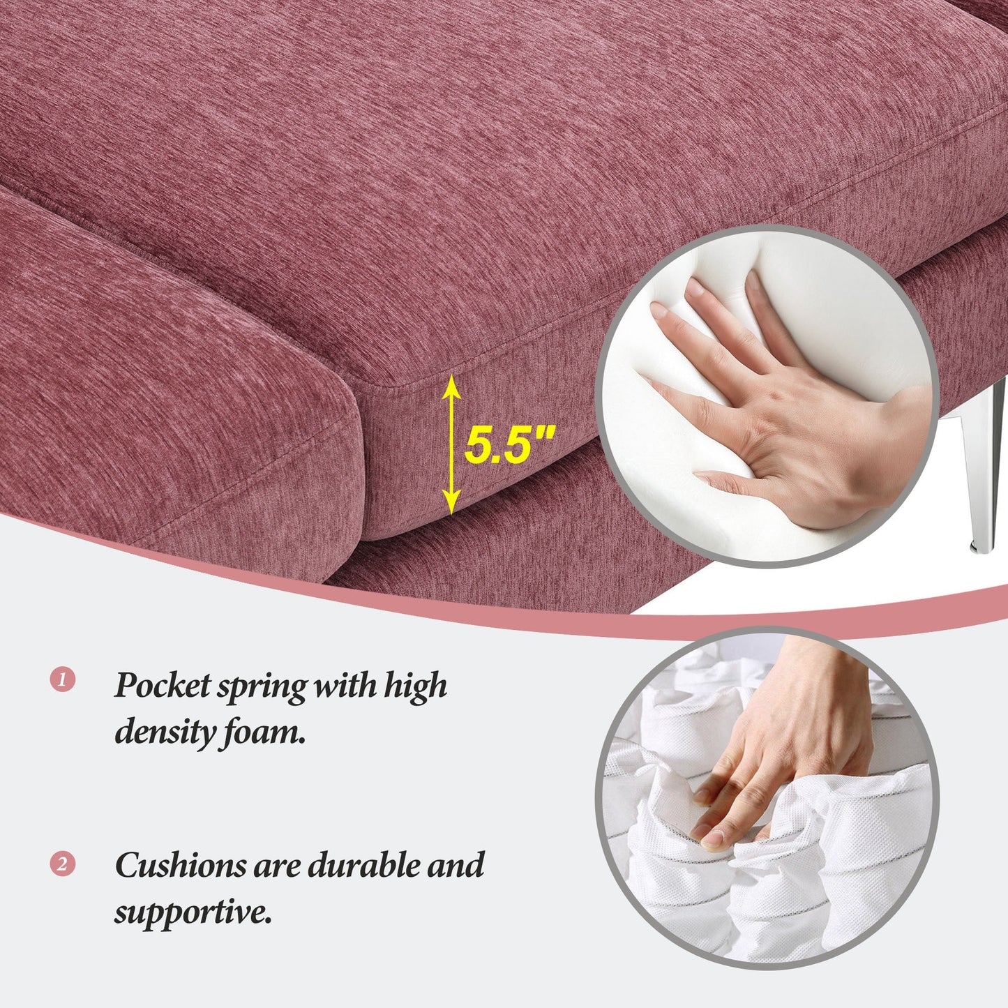 84 "Modern Chenille L-Shaped Sofa With Reversible Lounge,Convertible Sectional Couch Set,4 Seat Indoor Furniture