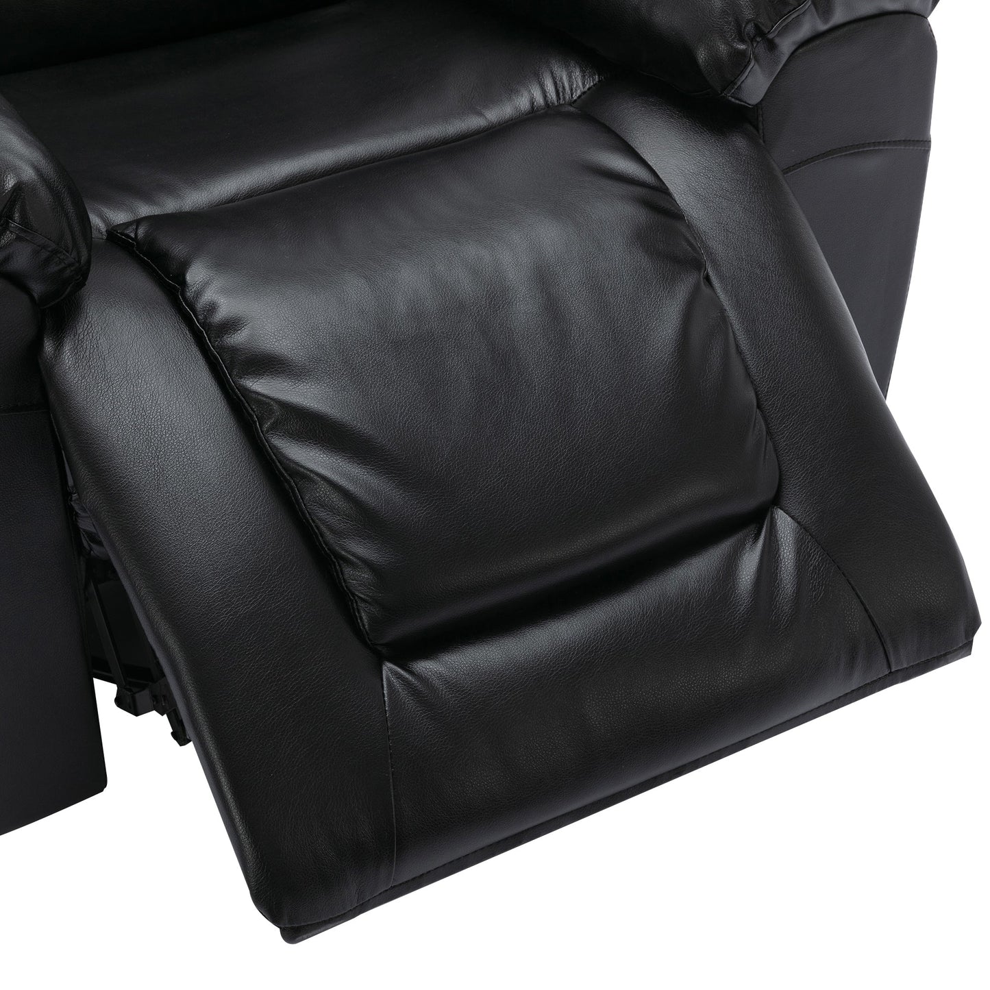 2 Seater Home Theater Recliner Manual Recliner Chair With a Storage Box and Two Cup Holders for Living Room,Bedroom, Black