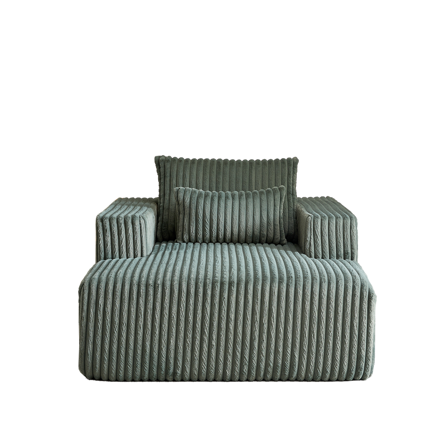62.5-Inch Corduroy Sponge Sofa Lounge Chair,No Assembly Required,Fluffy Modern Sleeper Chair for Indoor Living Room