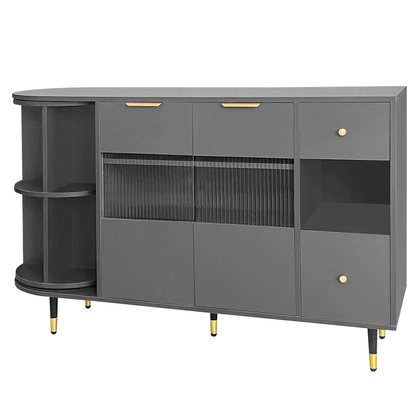 Rotating Storage Cabinet With 2 Doors and 2 Drawers, Suitable for Living Room, Study, and Balcony