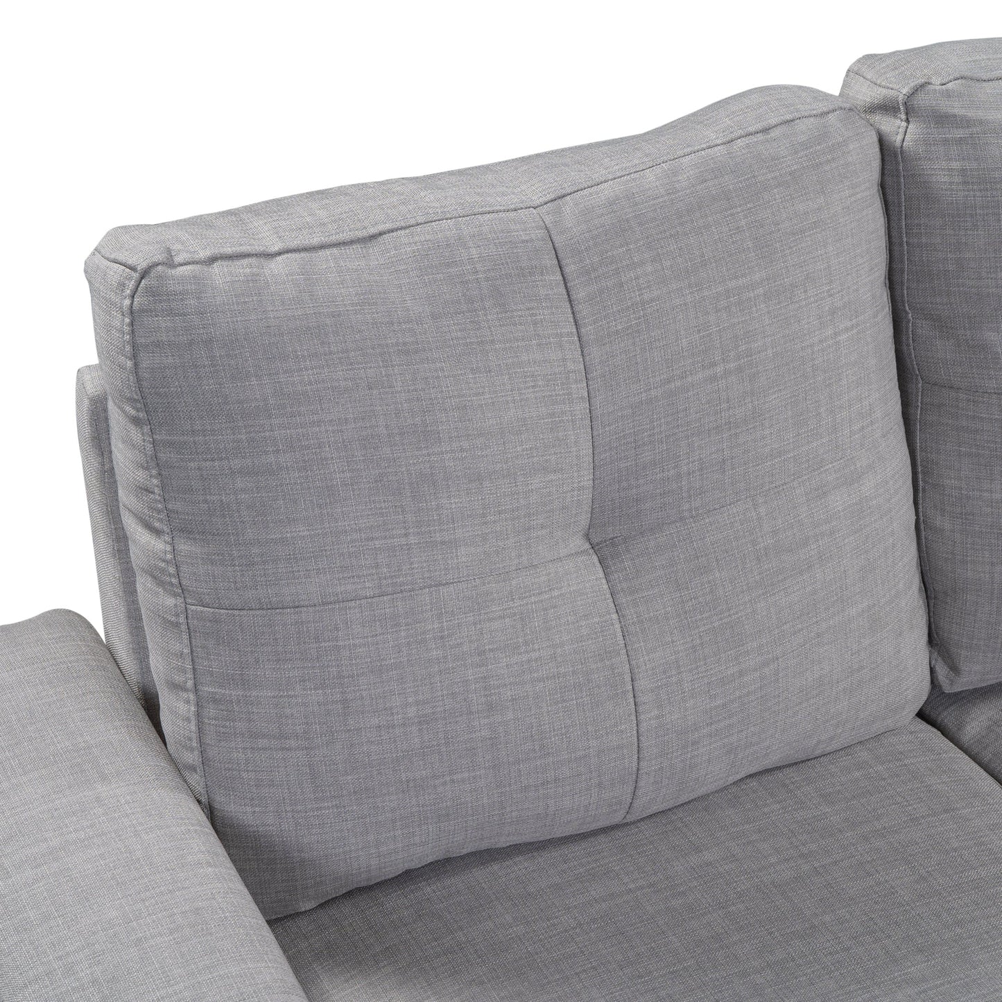 Reversible Sectional Sofa Space Saving With Storage Ottoman Rivet Ornament