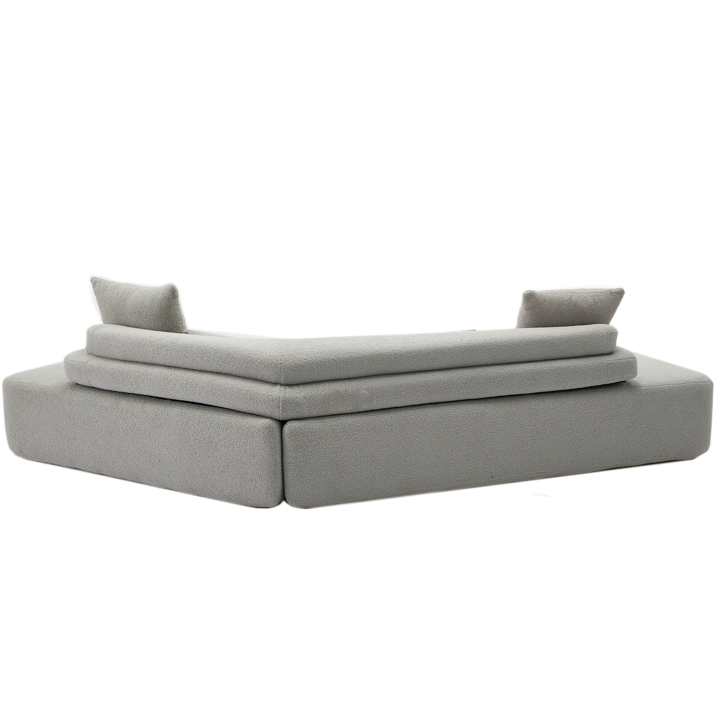 128"Minimalist Cloud Sectional Couch ,Modern Couches ,4-Seater ,No Assembly,Two Modular Sofa,Boucle Teddy Fabric