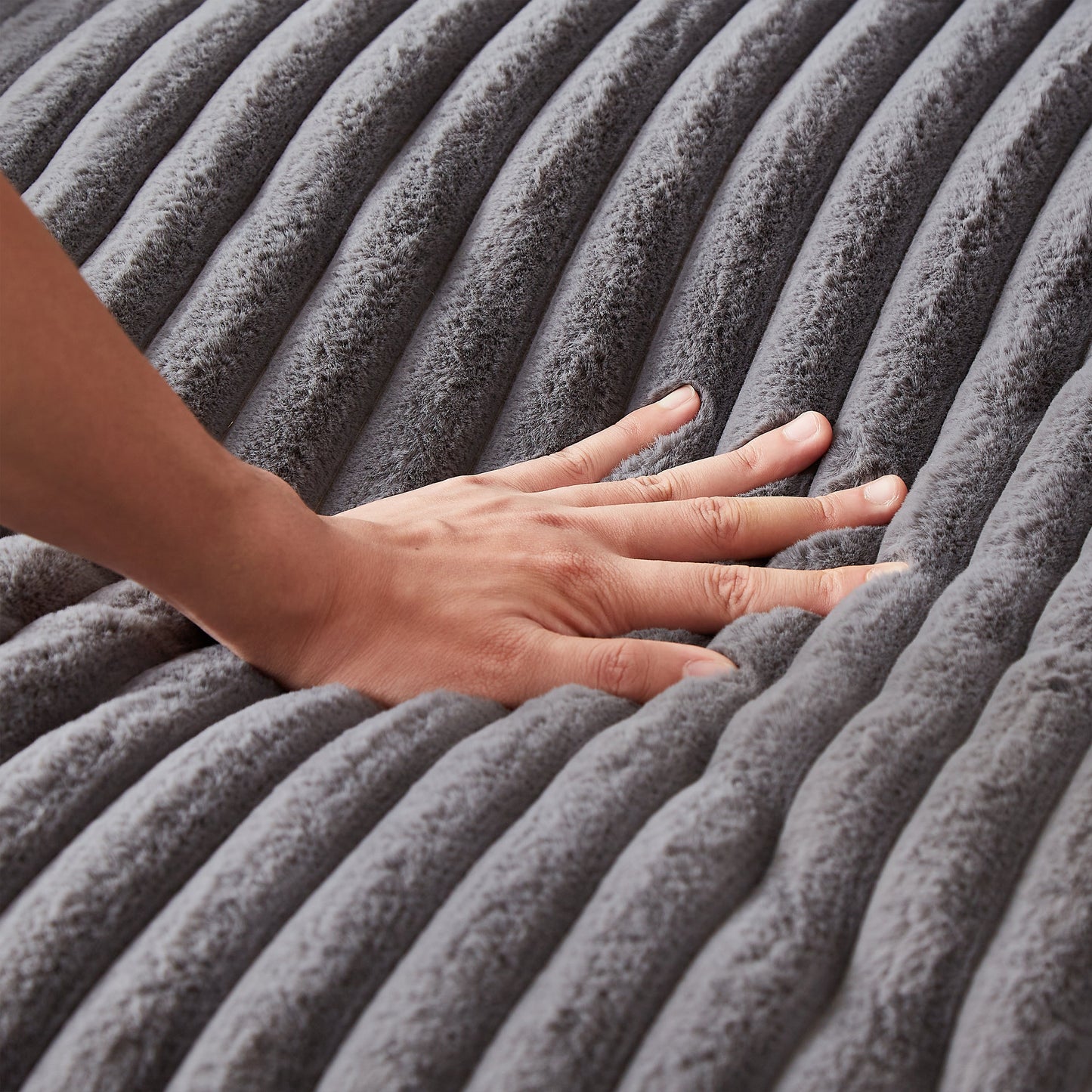 126-Inch Corduroy With Cup Holder Super Large L-Shaped Sofa, Movable Footrest, Four Waist Pillows and Four Back Cushion