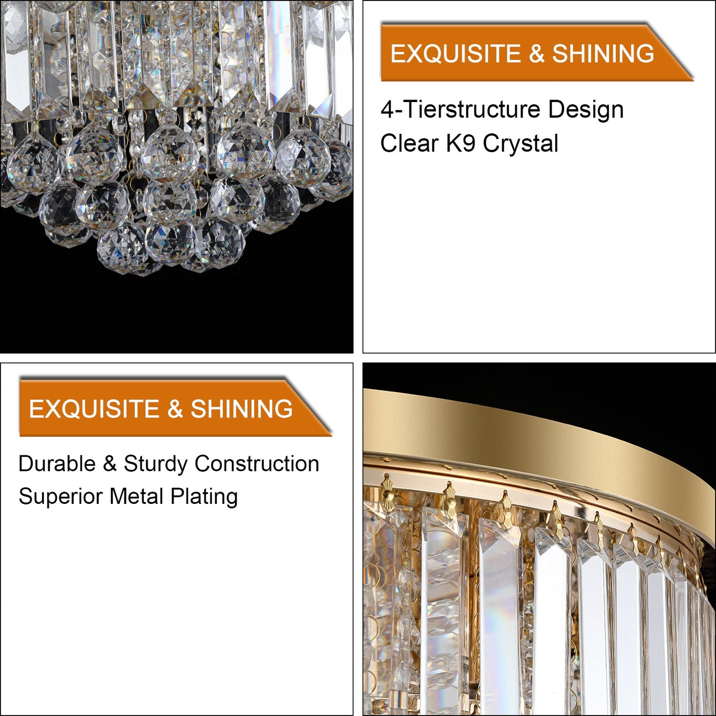 Gold Luxury Modern Style Crystal Lights,large Ceiling Chandeliers,dining Room,living Room,bedroom