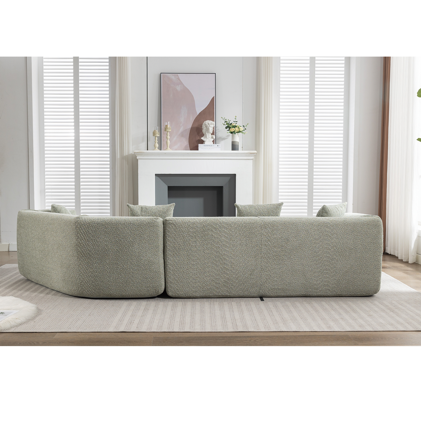 Modular Sofa , Modern Minimalist Style Sofa, Upholstered , Free Combination, Round Fiber Fabric, Anti-Wrinkle Fabric