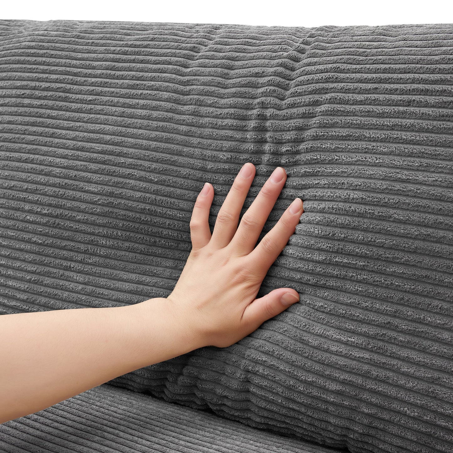 134*54"Oversized Corduroy Sectional Sofa,L Shaped Cloud Couch With USB Charging Port,Cup Holder,Deep Seat Sofa Bed