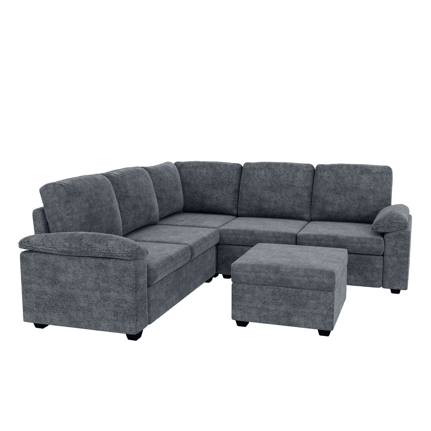 84*84" Modern Velvet Sectional Sofa Set,Large U Shaped Upholstered Corner Couch With Ottoman,Armrest Pillow