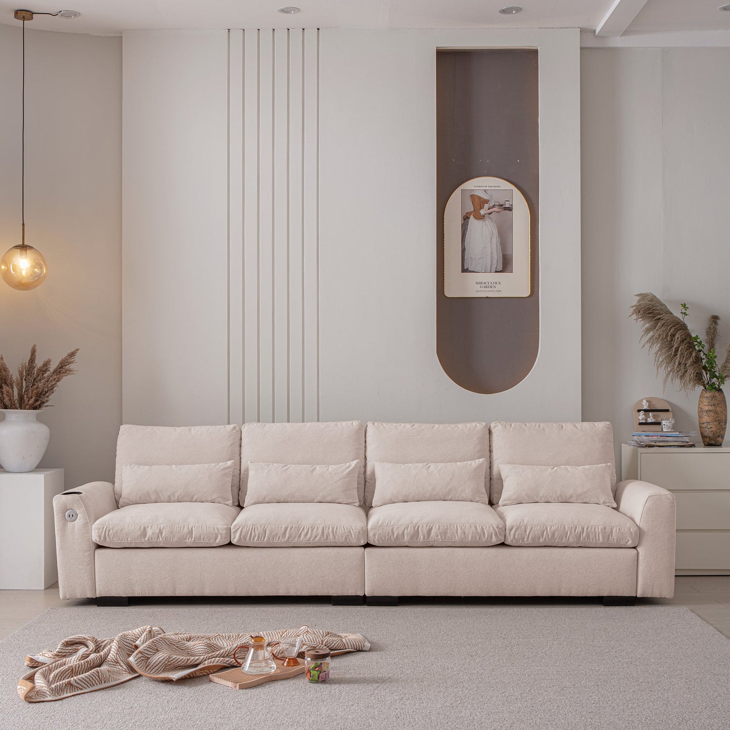 114.5"Modern Modular L Shaped Chenille Sofa Couch Reversible Ottoman With Storage Removable and Washable Cushions Sofa