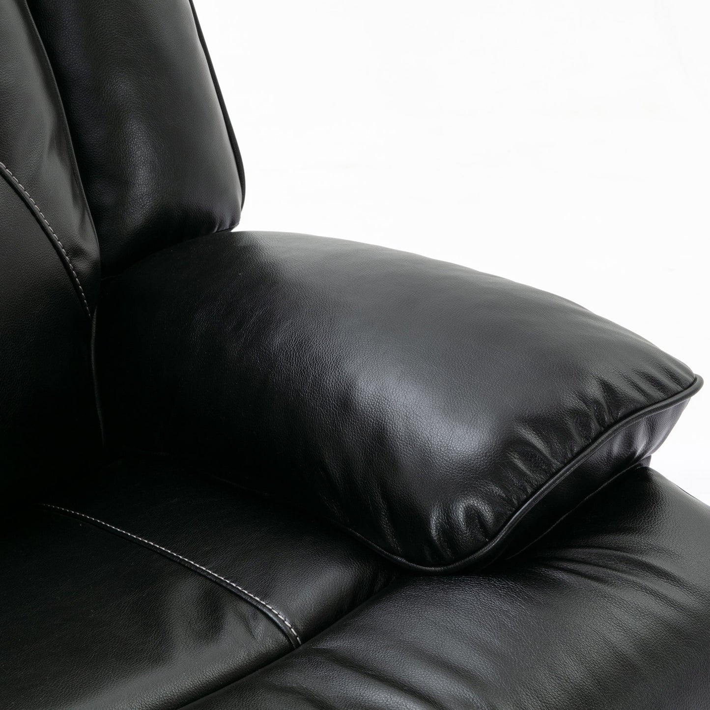 360° Swivel and Rocking Home Theater Recliner Manual Recliner Chair With a LED Light Strip for Living Room,Bedroom