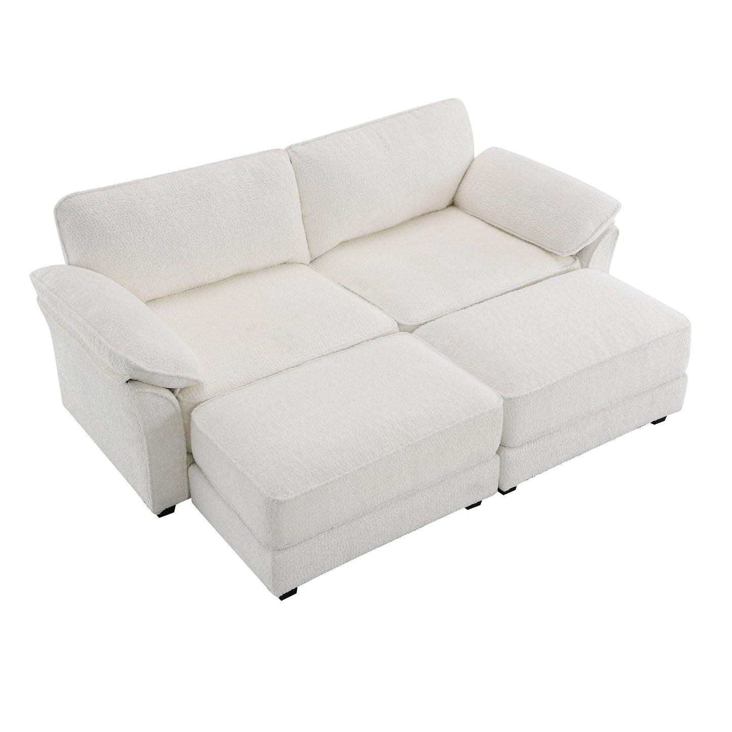 Free Combination Modular Convertible Sectional Sofa Bed Set, 4 Seat Upholstered Sleeper Corner Couch, Deep-Seat Loveseat