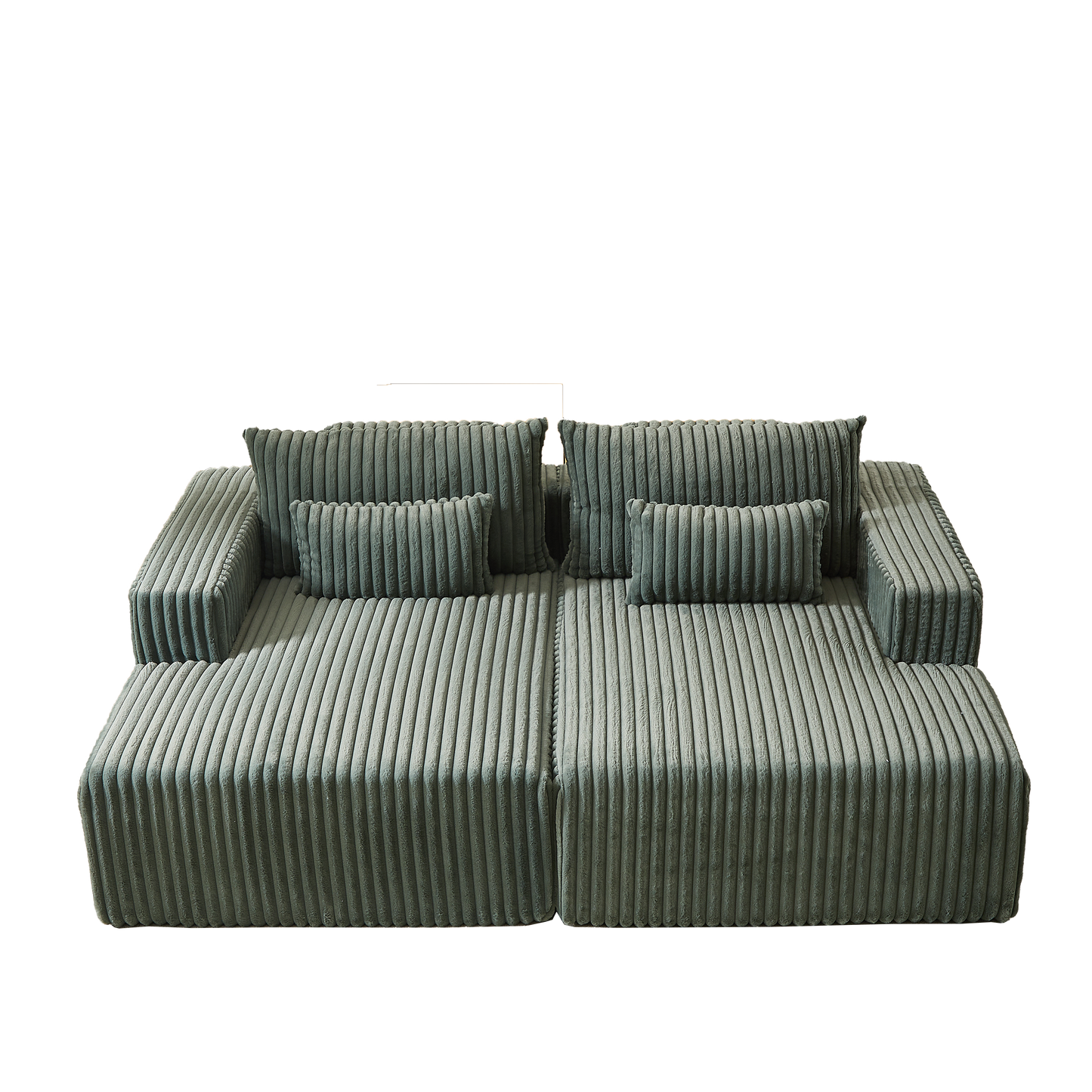 87" Oversized Sectional Lounge Chaise ,No Assembly Required,Cloud Plush Loveseat With Reclining Sofa Bed,Fluffy Modern