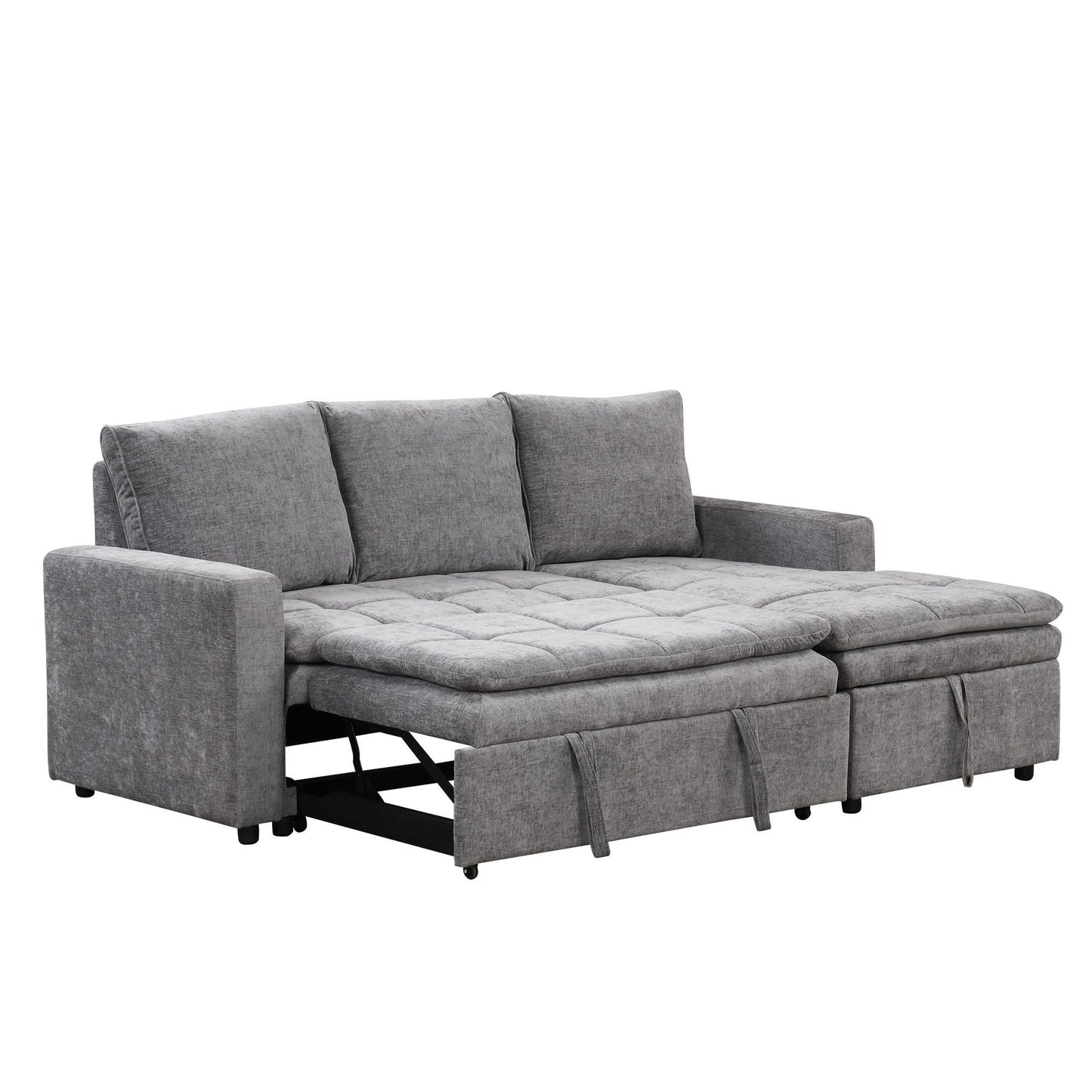 Soft Upholstered Sectional Sofa Bed With Storage Space, Suitable for Living Rooms and Apartments