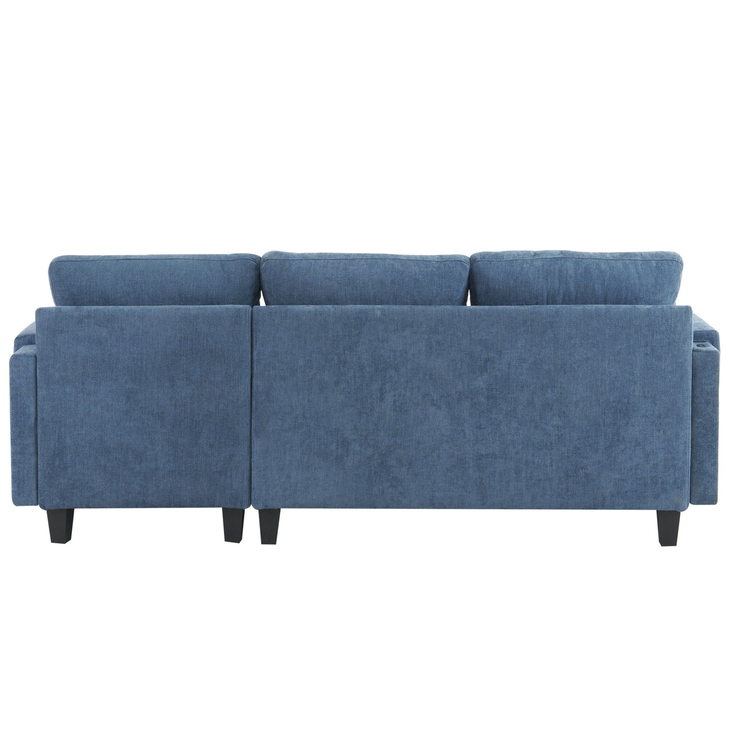 83.4" L-Shaped Sofa Sectional Couch Sofa Bed With Two USB Ports, a Movable Ottoman and a Reversible Chaise Lounge